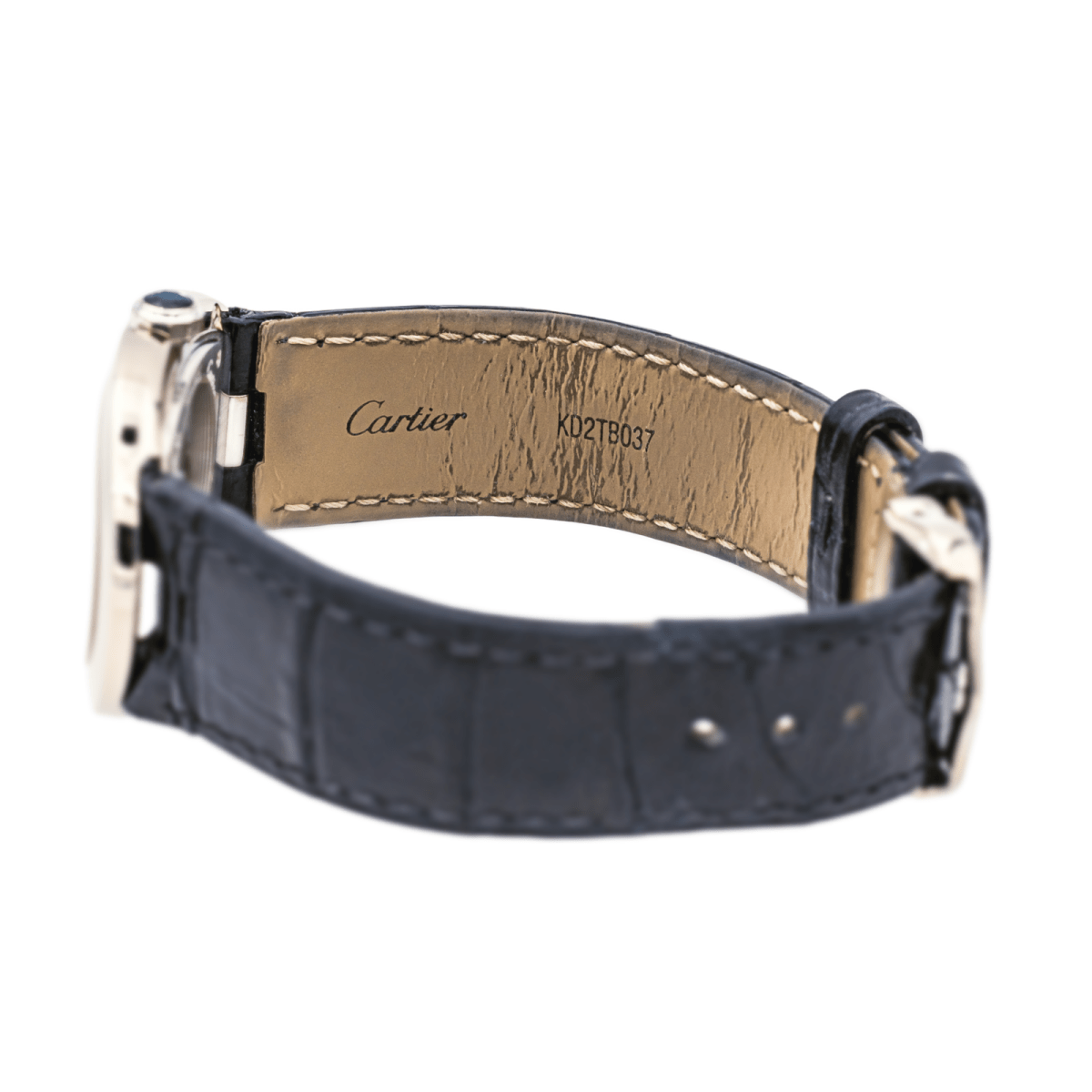 Cartier Montre Baignoire Or blanc Saphir - Maison Eloe