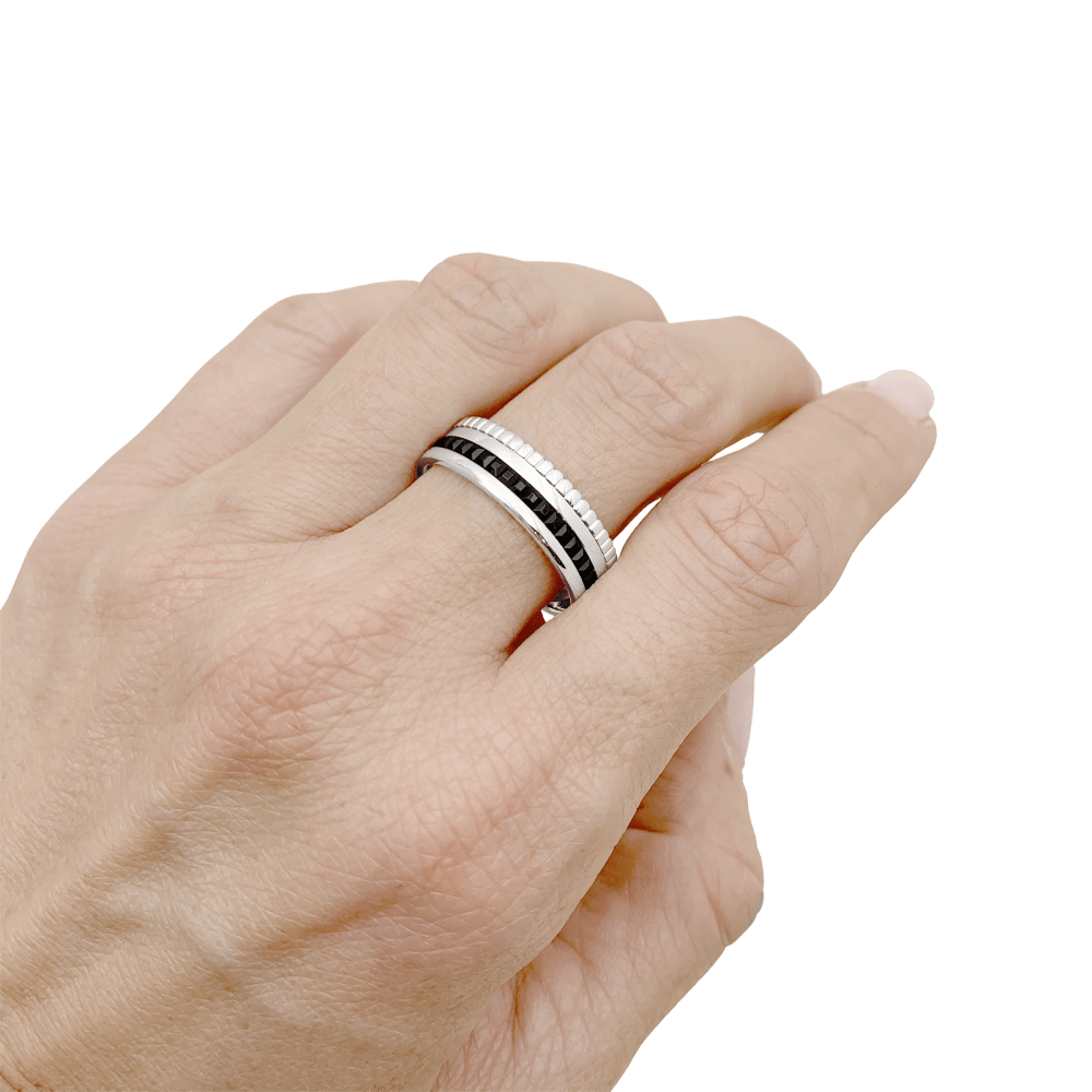 Bague Boucheron,"Quatre Black Edition Small", en or blanc.