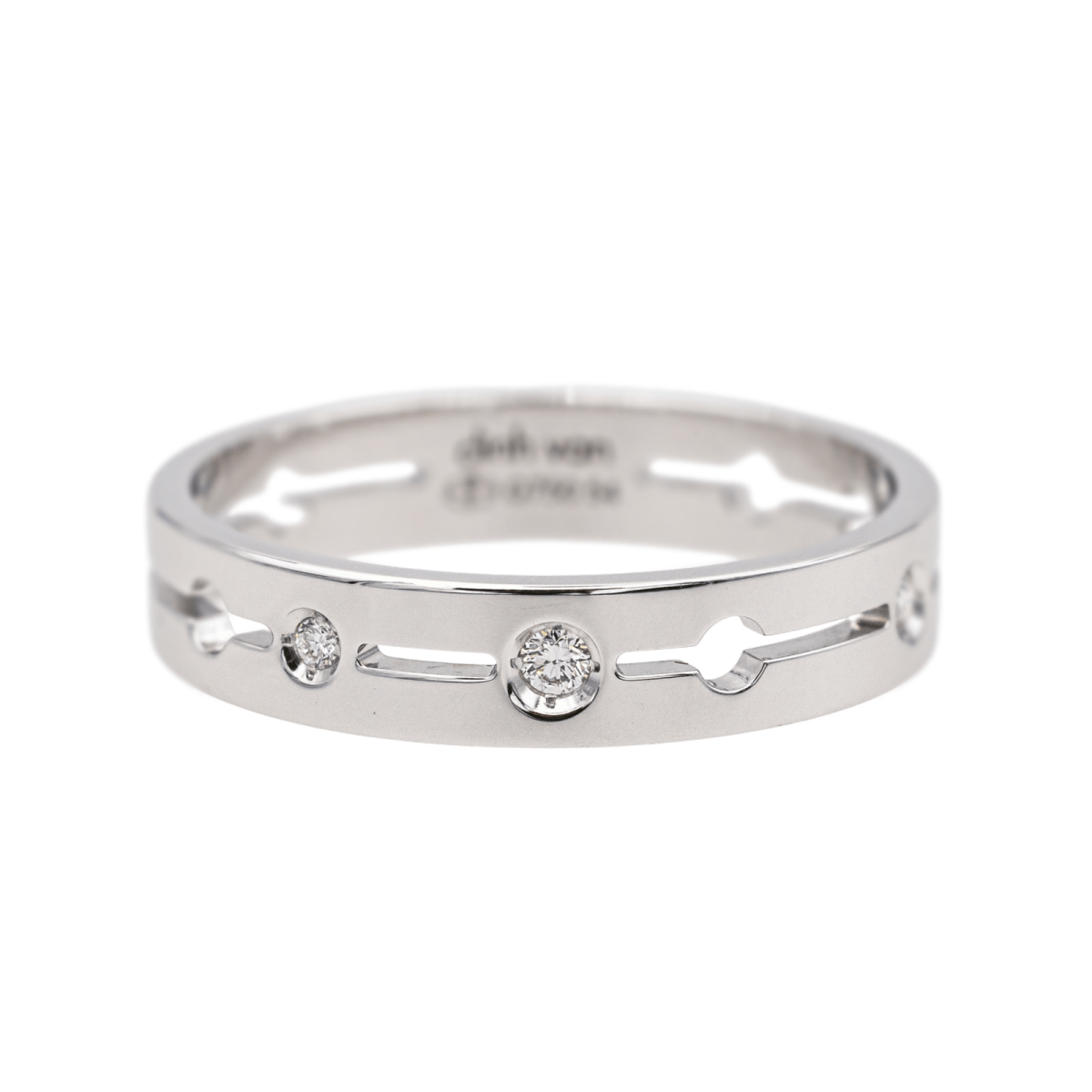 Dinh Van Bague Pulse Or blanc Diamant - Maison Eloe