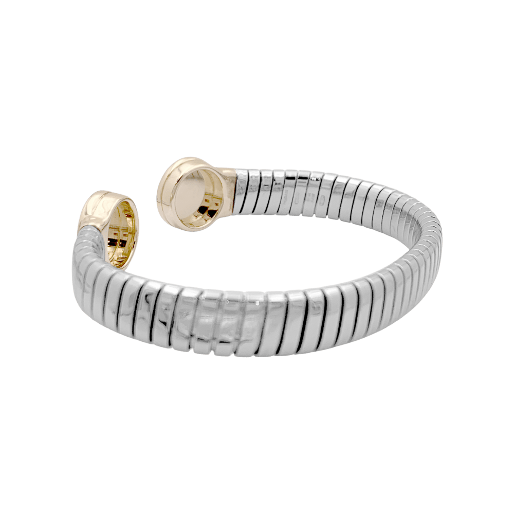 Bracelet Bulgari, "Bulgari - Bulgari", acier, or jaune et onyx. 35154 - Maison Eloe