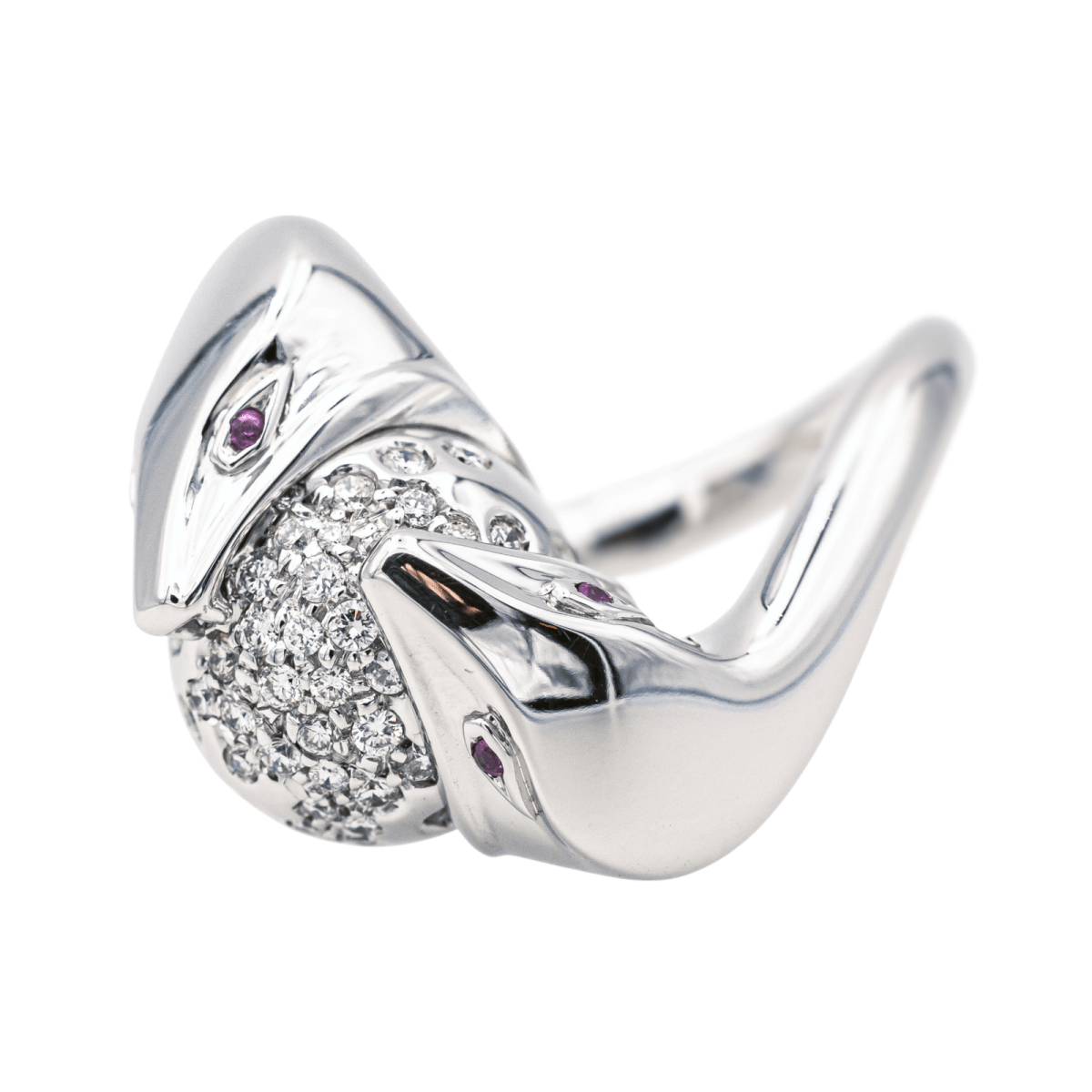 Boucheron Bague Cocktail Trouble Or blanc Diamant - Maison Eloe