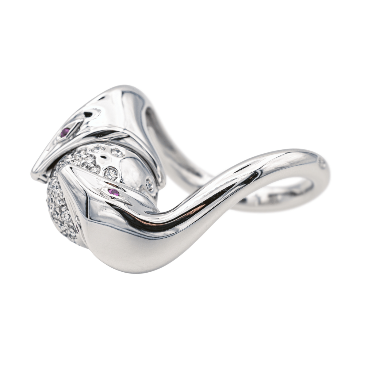 Boucheron Bague Cocktail Trouble Or blanc Diamant - Maison Eloe