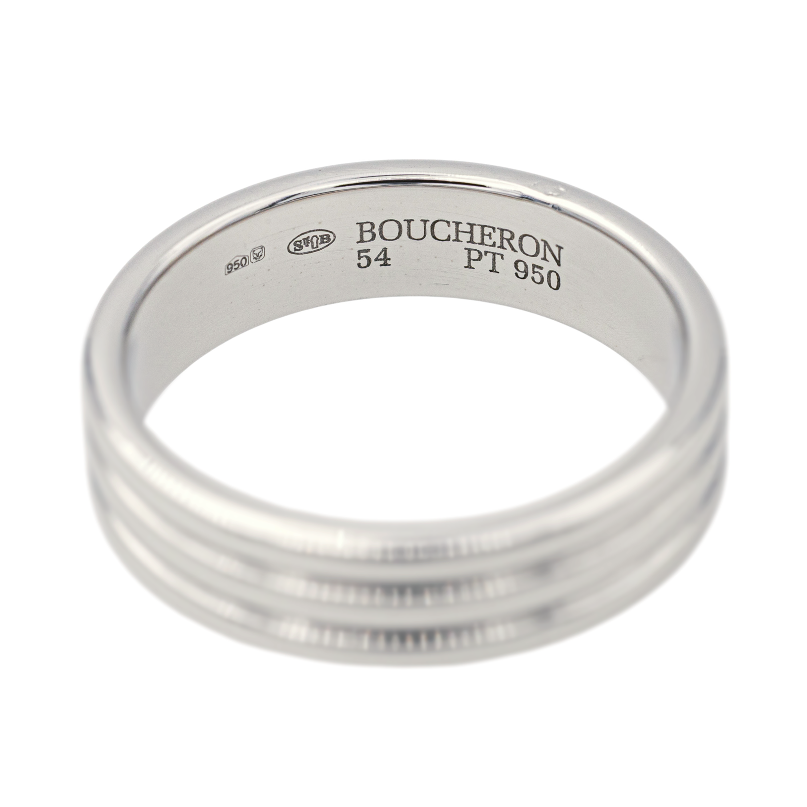 Boucheron Bague Alliance Godron Platine