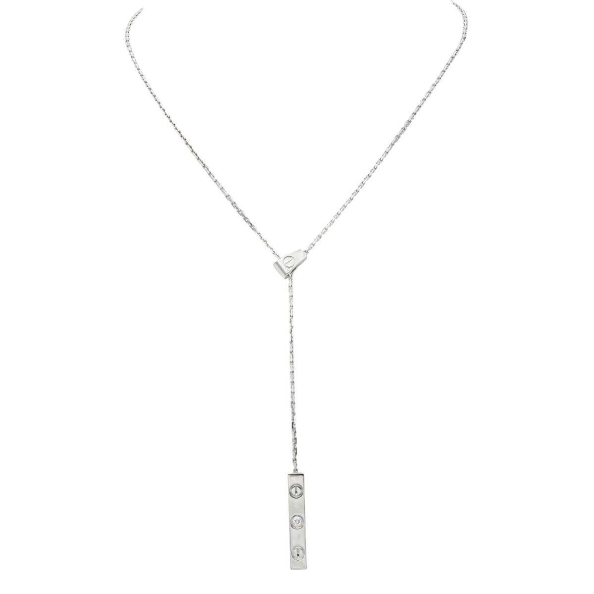 Cartier Collier Love Or blanc Diamant - Maison Eloe