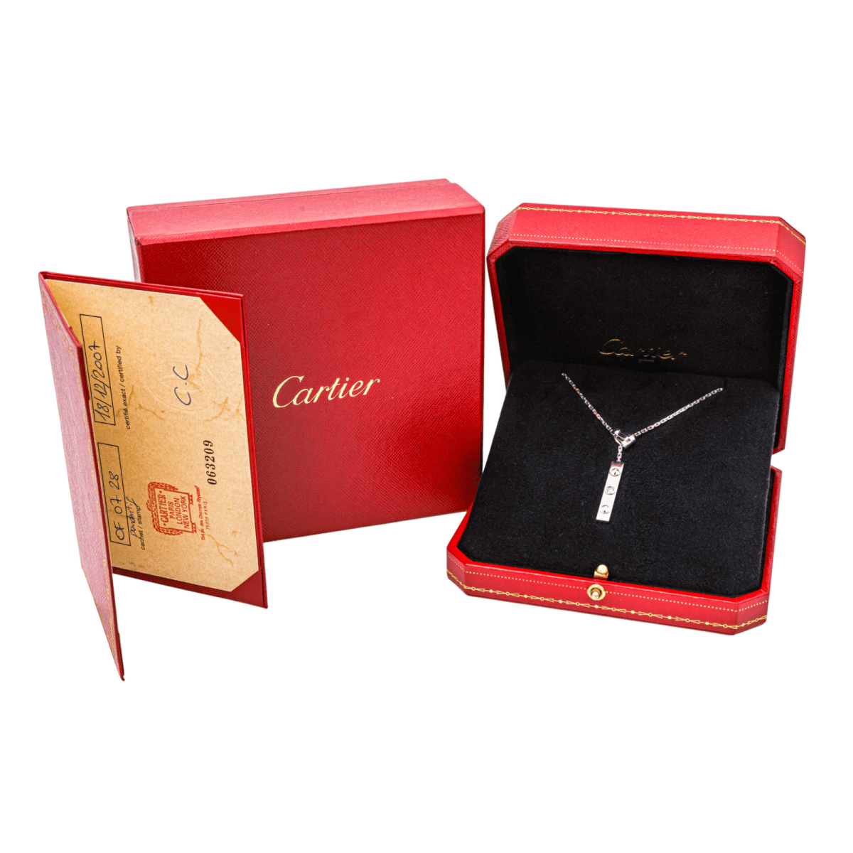 Cartier Collier Love Or blanc Diamant - Maison Eloe