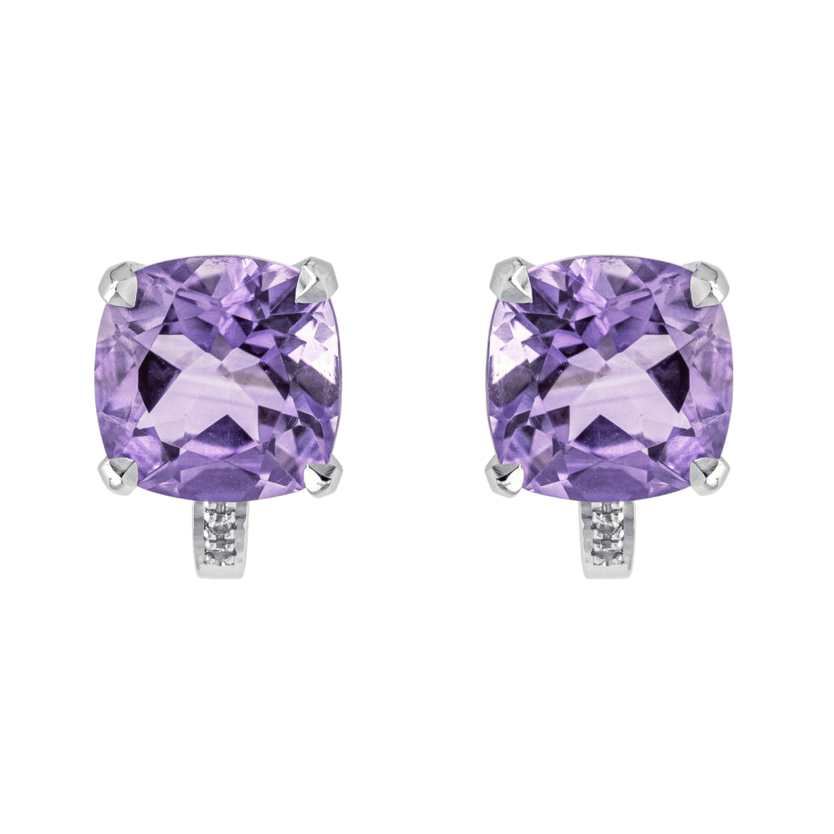 Mauboussin Boucles d'oreilles Petit visage d'amour Or blanc Améthyste - Maison Eloe