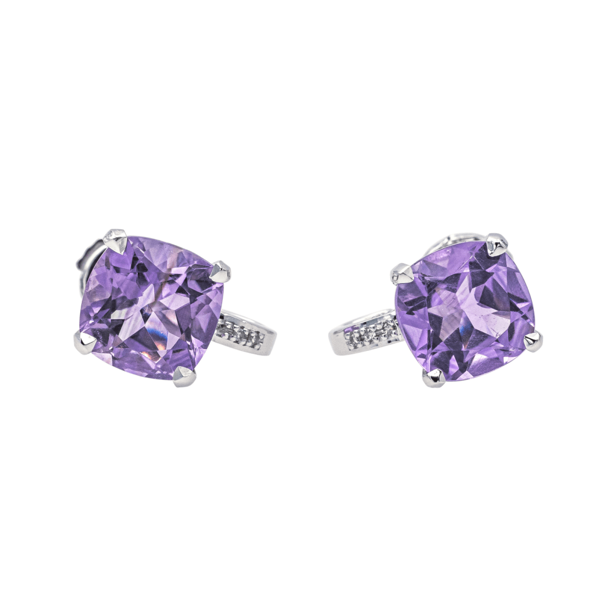 Mauboussin Boucles d'oreilles Petit visage d'amour Or blanc Améthyste - Maison Eloe