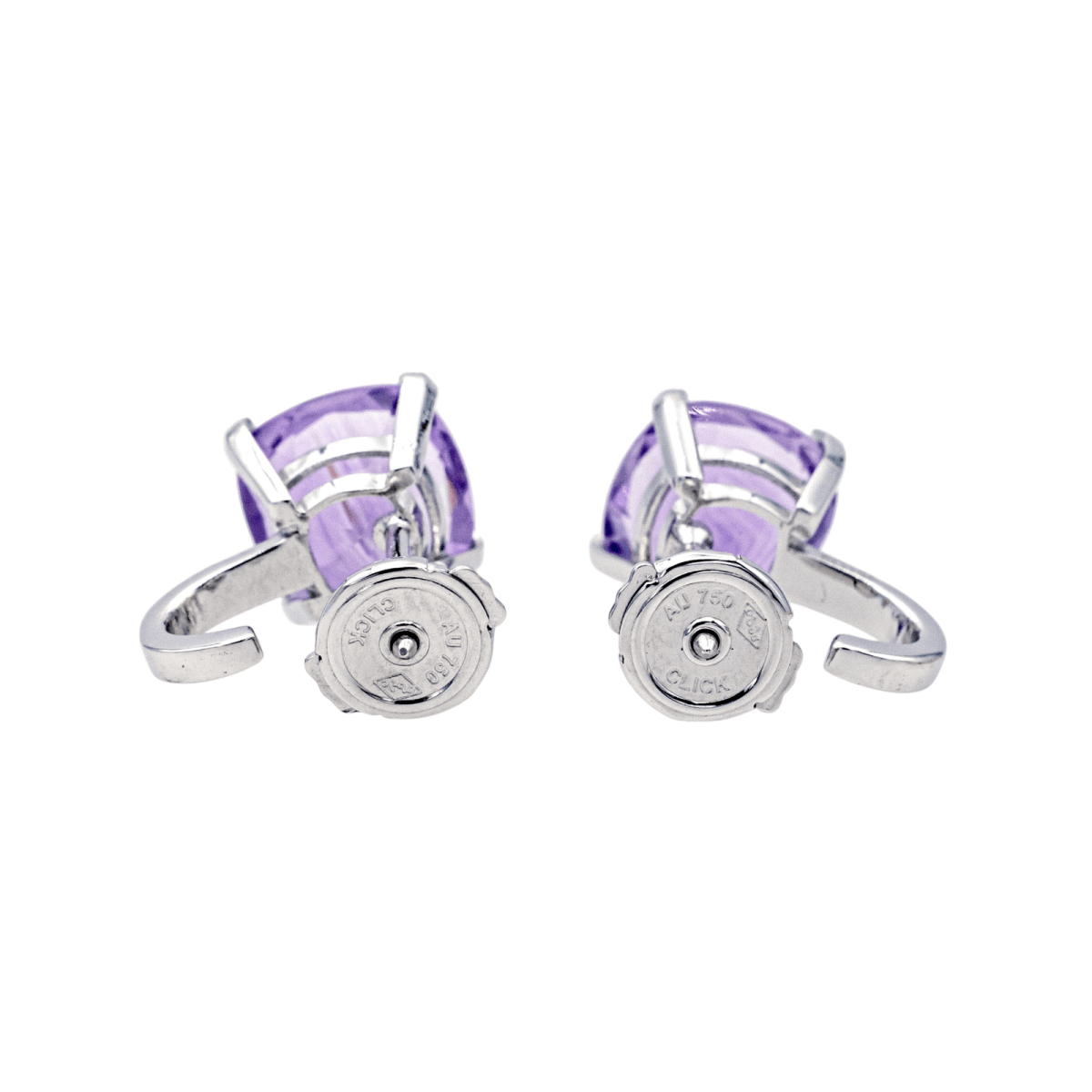 Mauboussin Boucles d'oreilles Petit visage d'amour Or blanc Améthyste - Maison Eloe