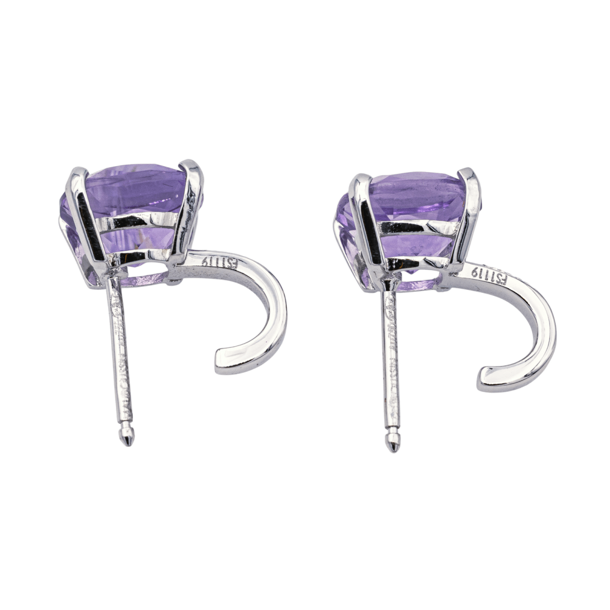 Mauboussin Boucles d'oreilles Petit visage d'amour Or blanc Améthyste - Maison Eloe