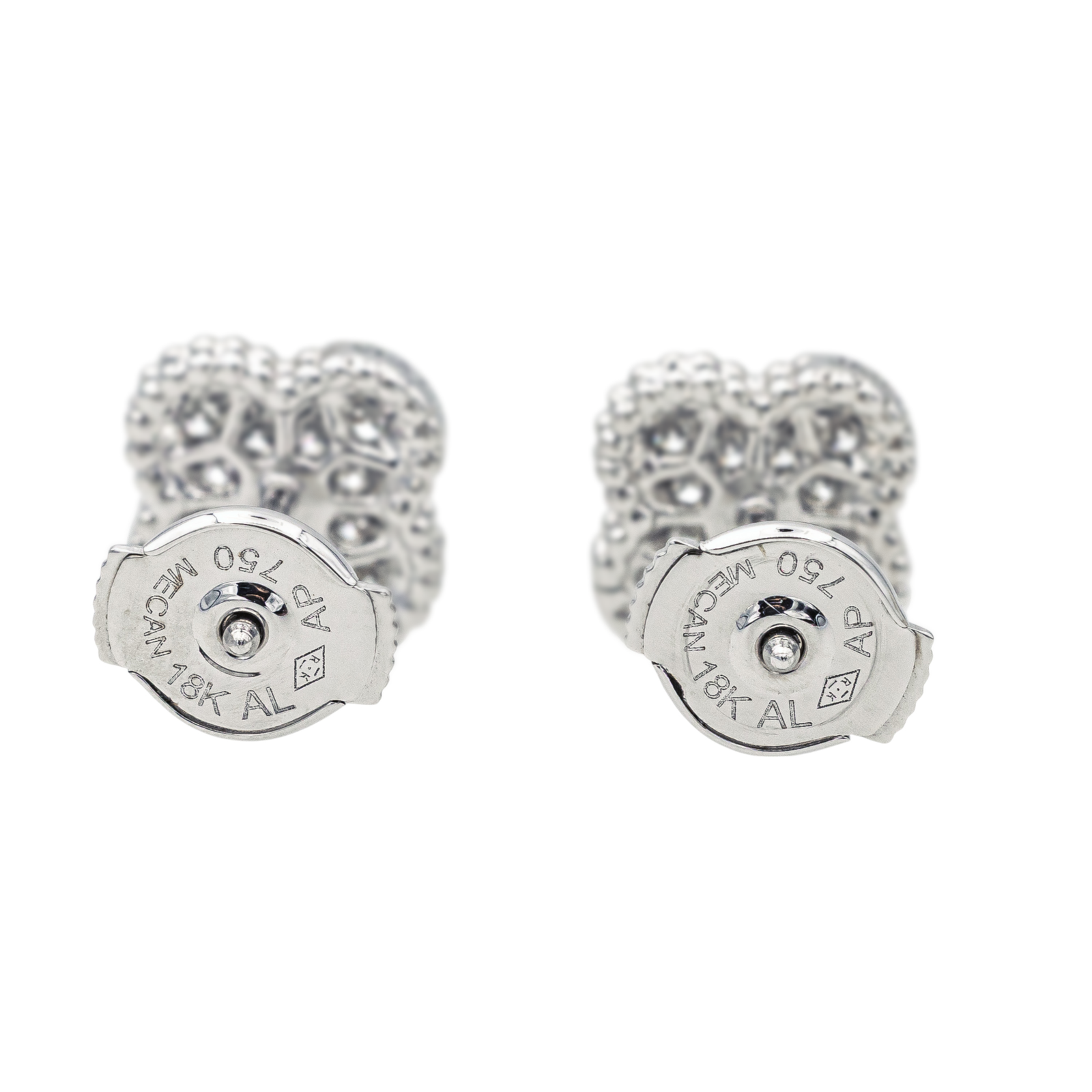 Van Cleef & Arpels Boucles d'oreilles Puces Sweet Alhambra Or blanc Diamant