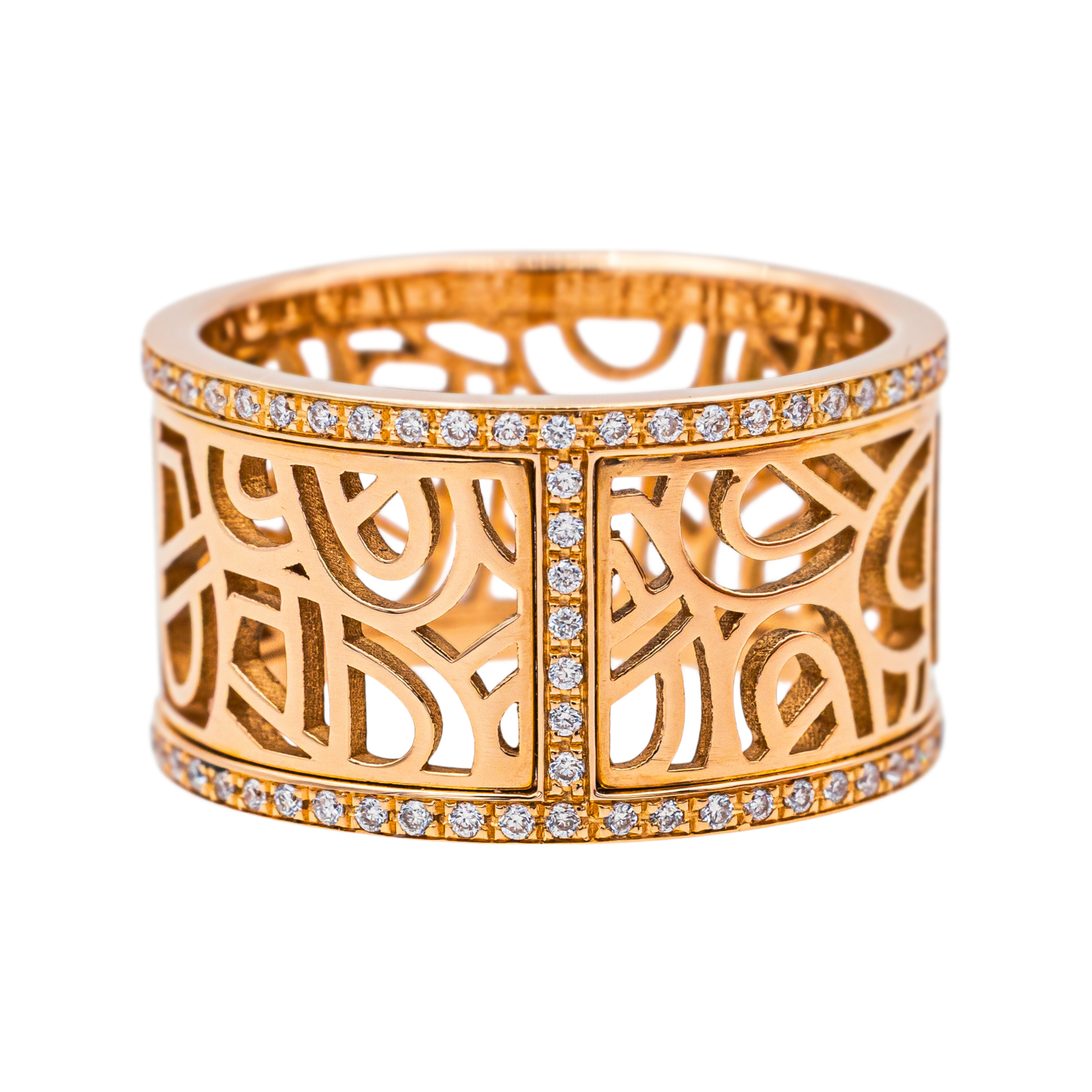 Poiray Bague Cœur fil Or rose Diamant