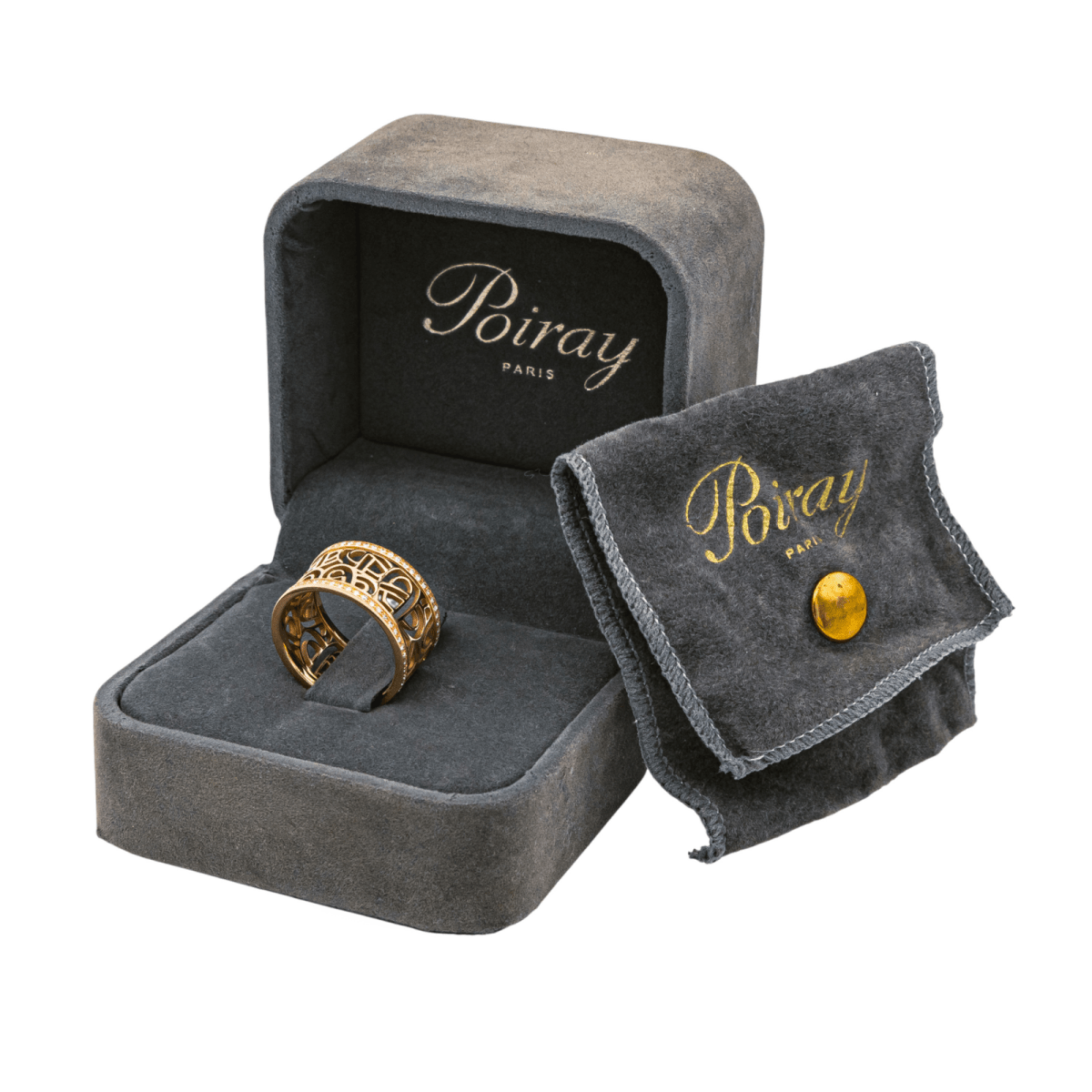 Poiray Bague Cœur fil Or rose Diamant - Maison Eloe
