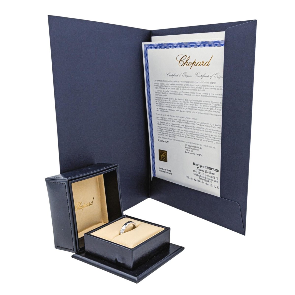 Chopard Bague Ice Cube Or blanc - Maison Eloe