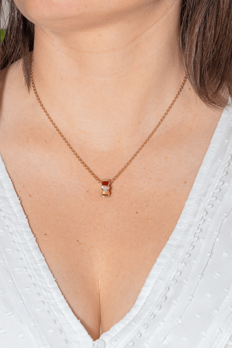 Bulgari Collier Serpenti Or rose Cornaline - Maison Eloe