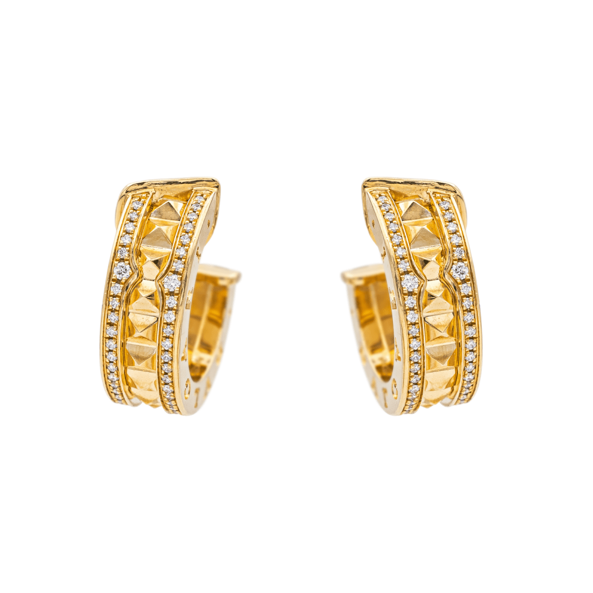 Bulgari Boucles d'oreilles Créoles B.Zéro1 Or jaune Diamant - Maison Eloe