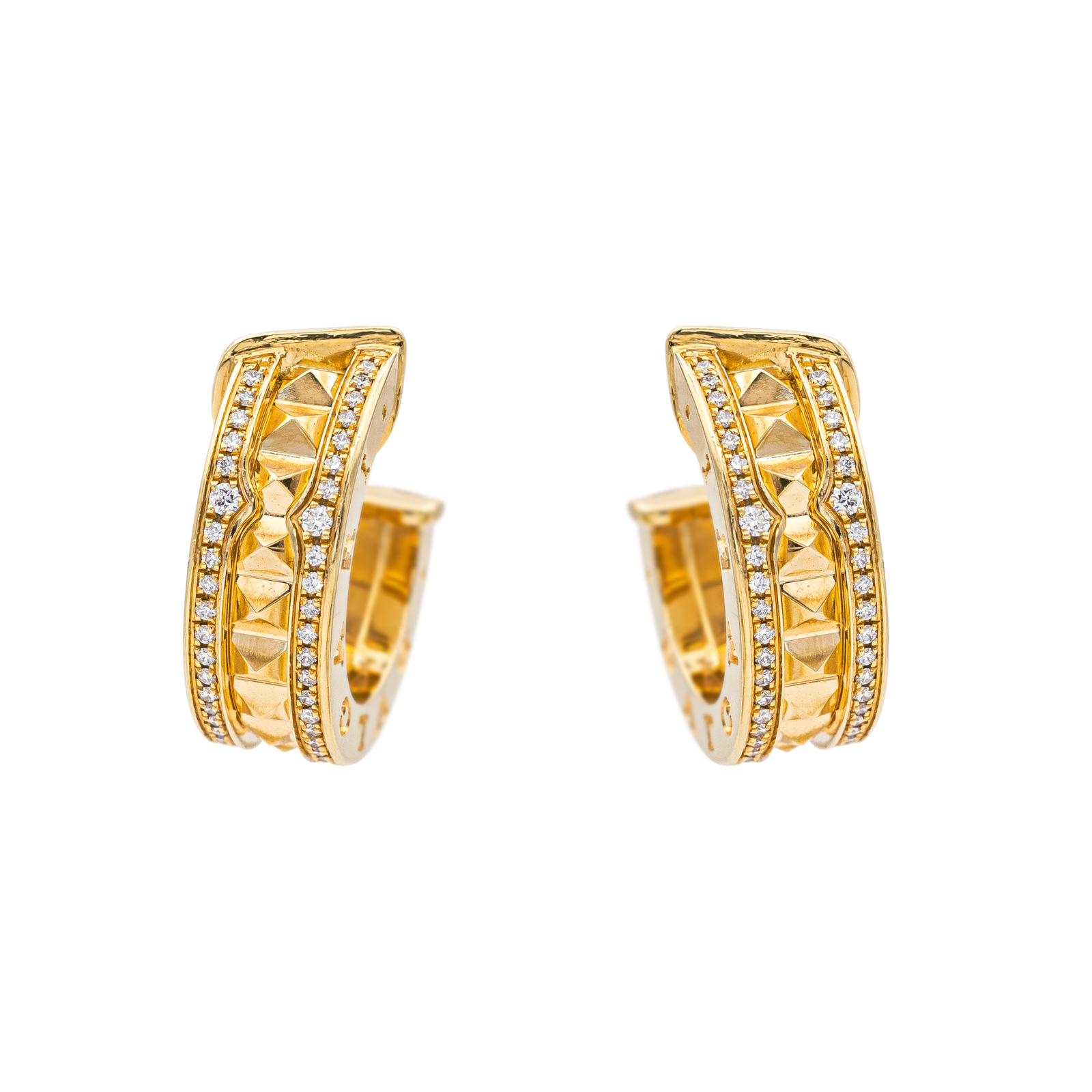 Bulgari Boucles d'oreilles Créoles B.Zéro1 Or jaune Diamant occasion authenticité controlée en atelier