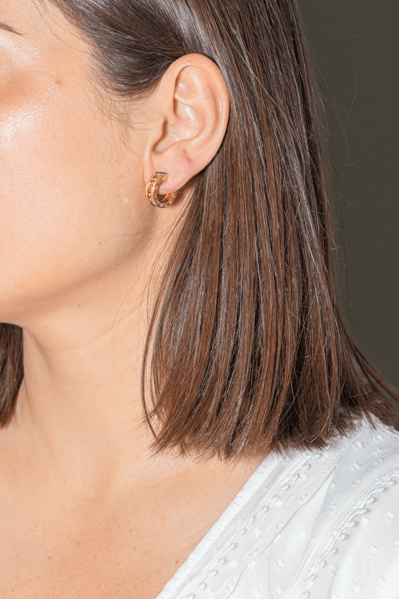 Bulgari Boucles d'oreilles Créoles B.Zéro1 Or jaune Diamant - Maison Eloe