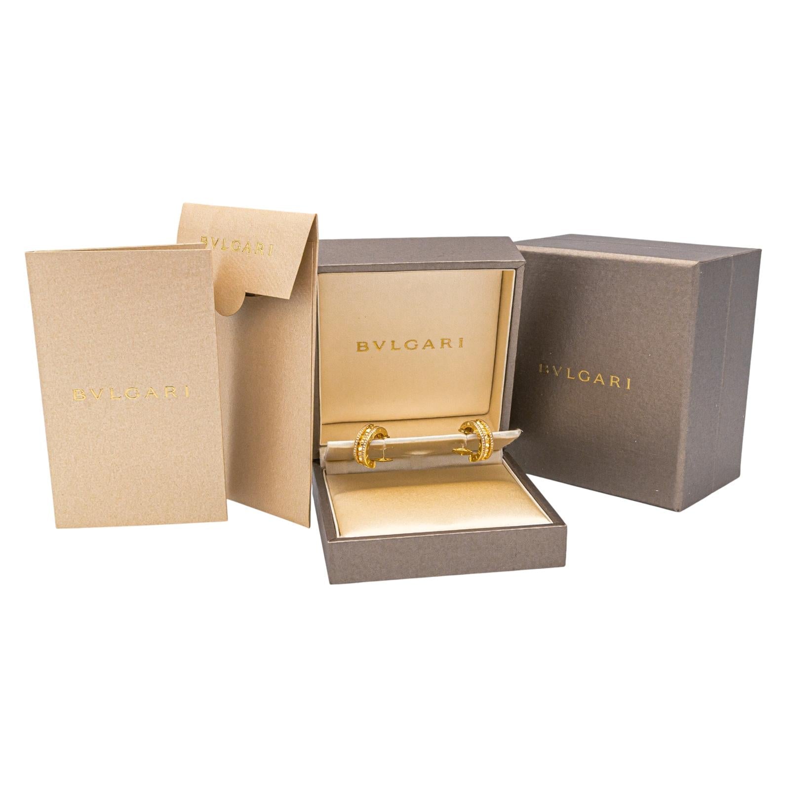 Bulgari Boucles d'oreilles Créoles B.Zéro1 Or jaune Diamant occasion vendues full set