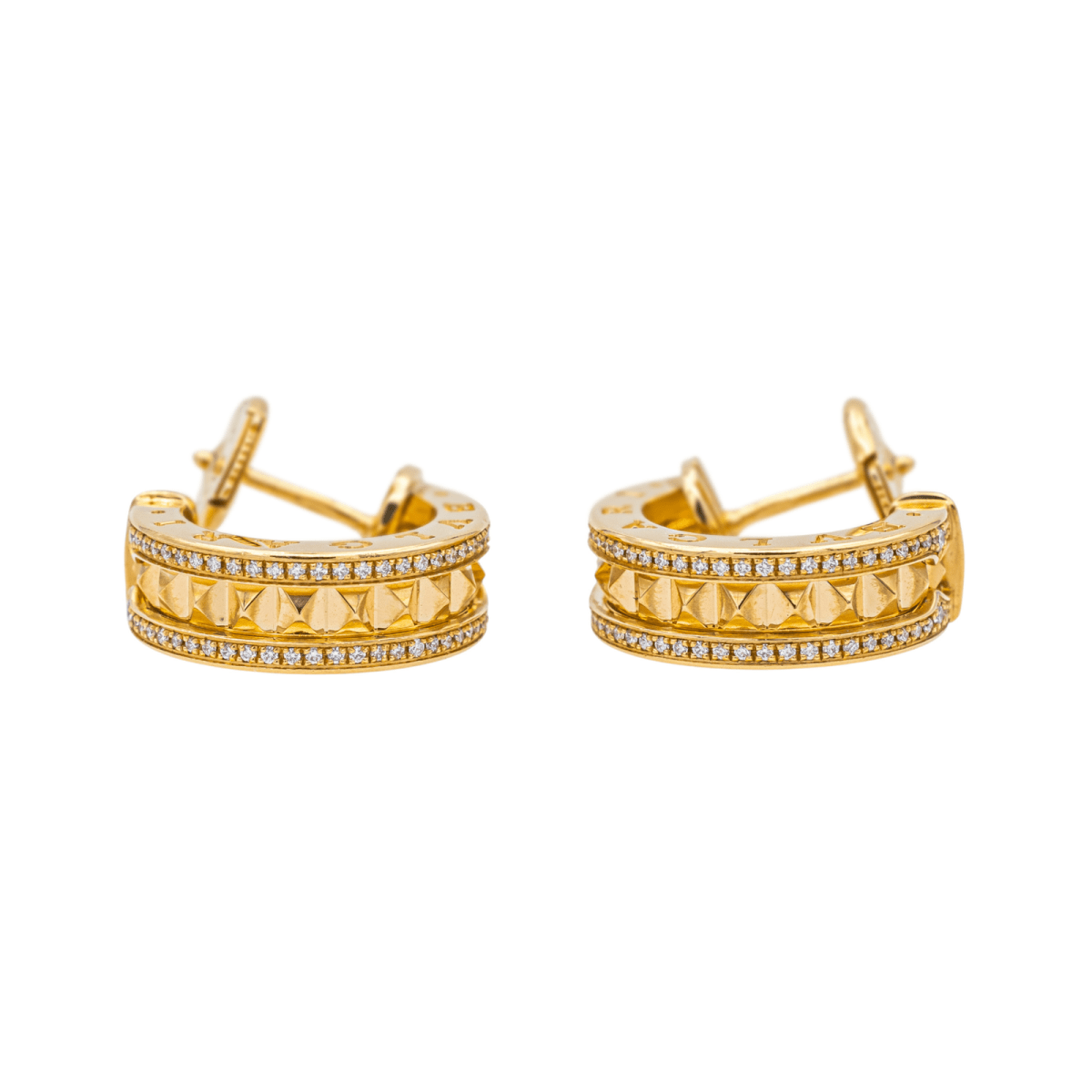 Bulgari Boucles d'oreilles Créoles B.Zéro1 Or jaune Diamant - Maison Eloe