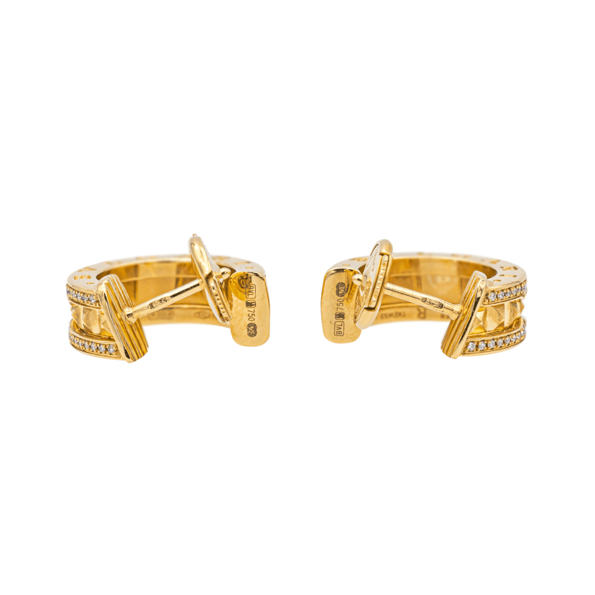 Bulgari Boucles d'oreilles Créoles B.Zéro1 Or jaune Diamant - Maison Eloe
