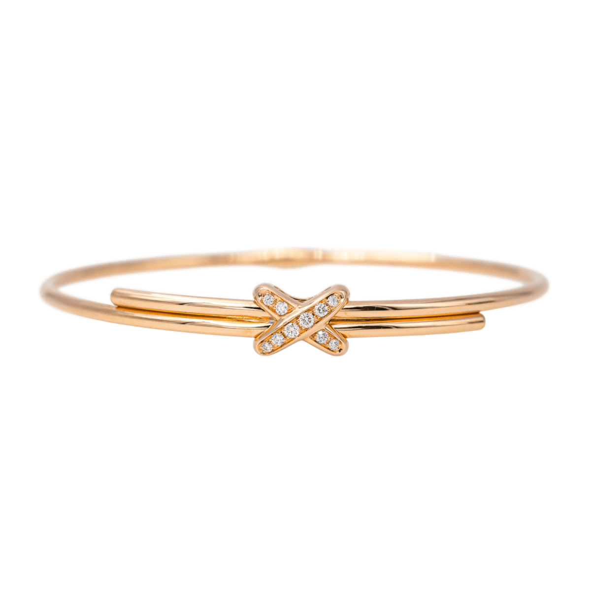 Chaumet Bracelet Jonc Liens Or rose Diamant - Maison Eloe