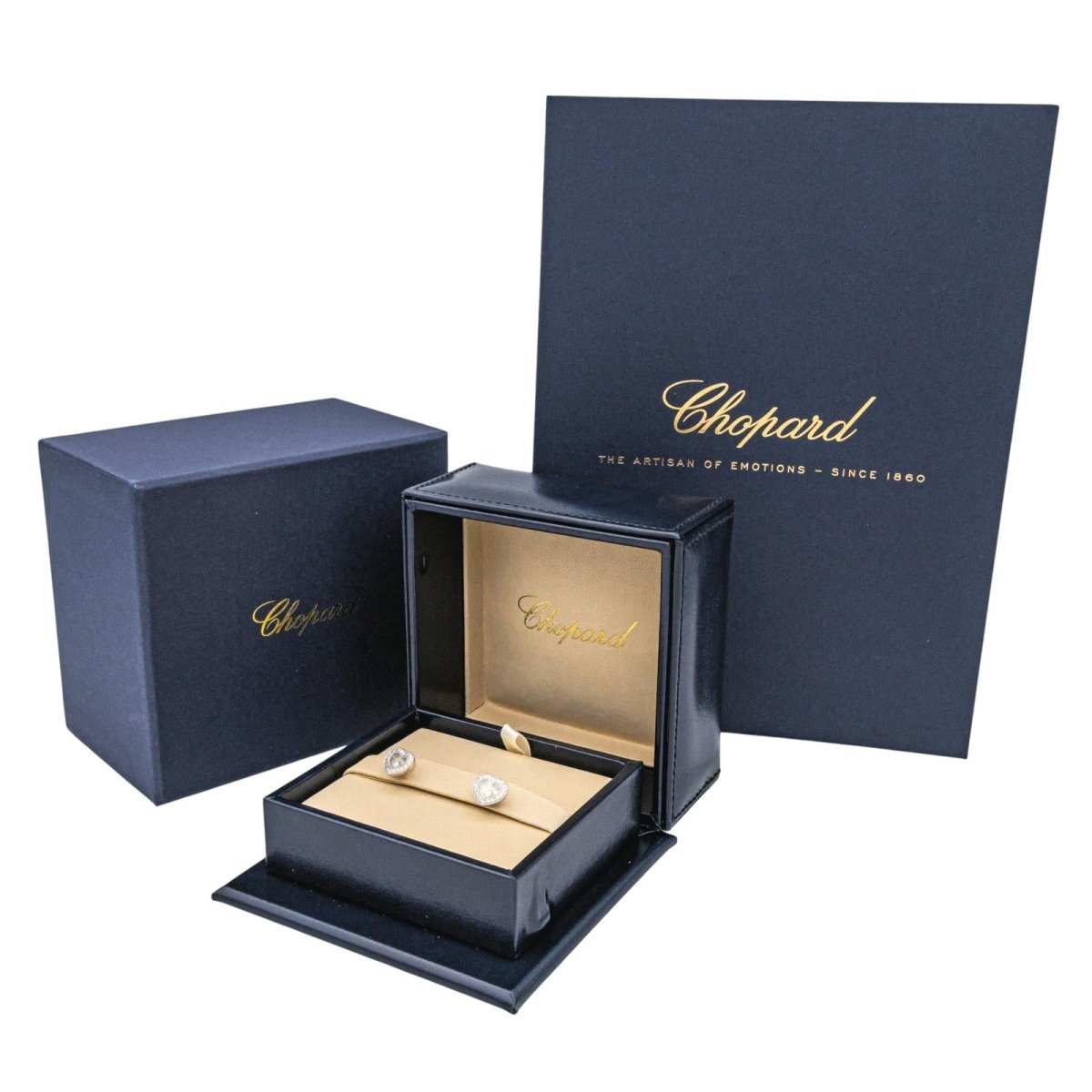 Chopard Boucles d'oreilles Happy diamonds Or blanc Diamant - Maison Eloe