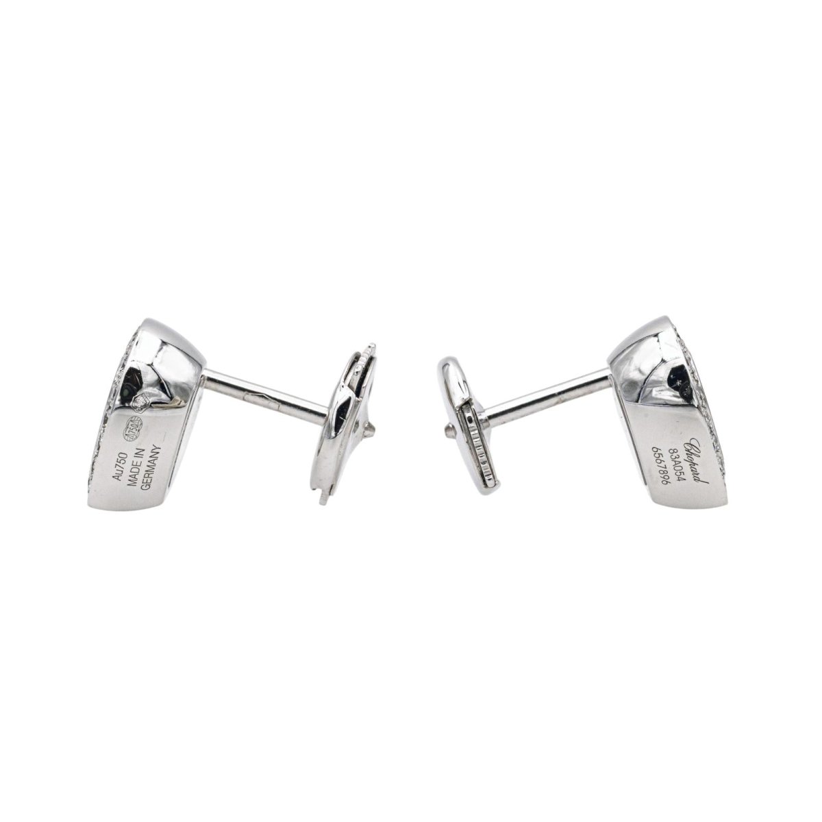 Chopard Boucles d'oreilles Happy diamonds Or blanc Diamant - Maison Eloe