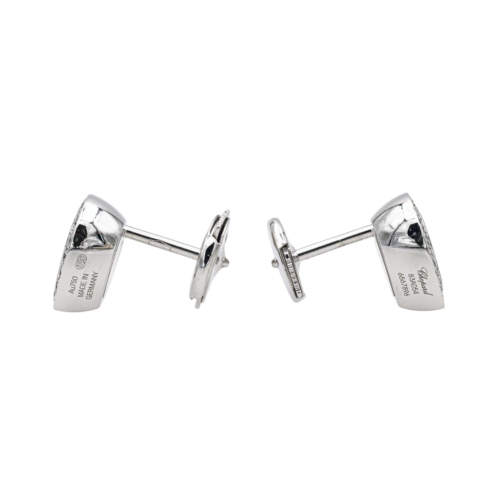 Chopard Boucles d'oreilles Happy diamonds Or blanc Diamant