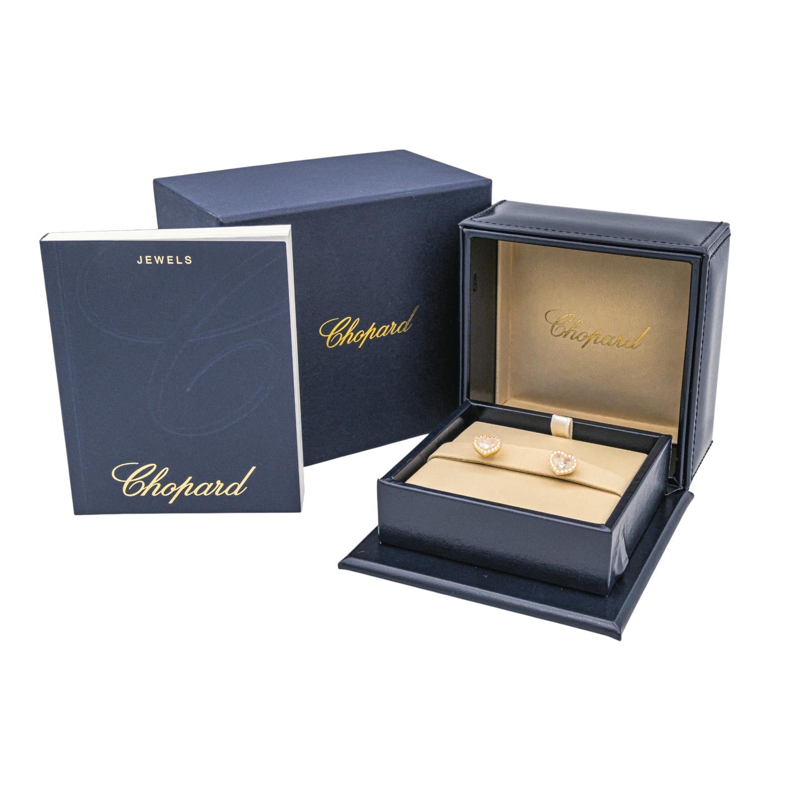 Chopard Boucles d'oreilles Happy diamonds Or rose Diamant