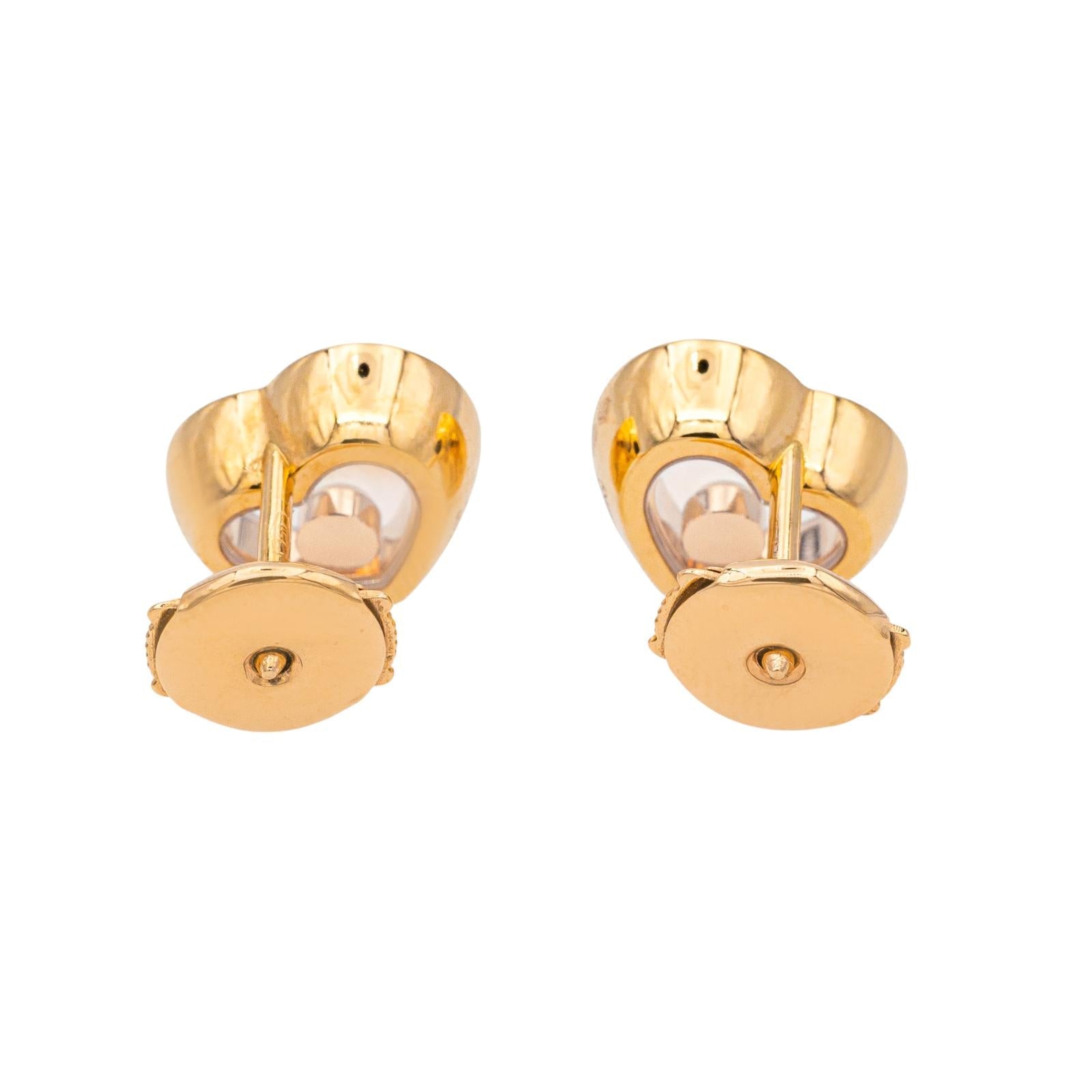 Chopard Boucles d'oreilles Happy diamonds Or rose Diamant