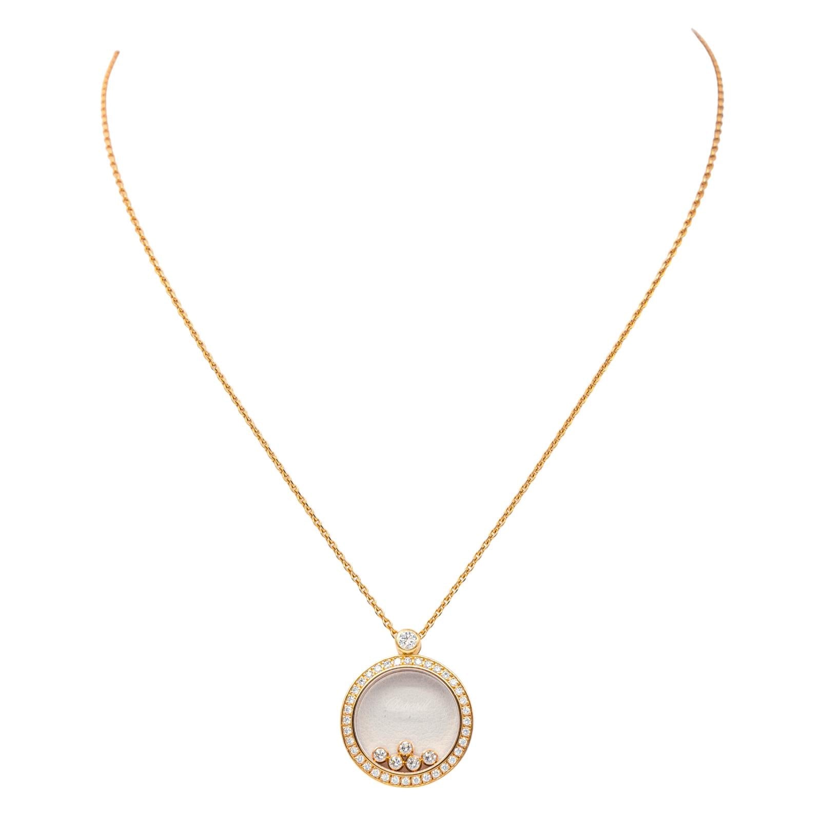 Chopard Collier Happy diamonds Icons Or rose Diamant occasion authentifié en ateliers