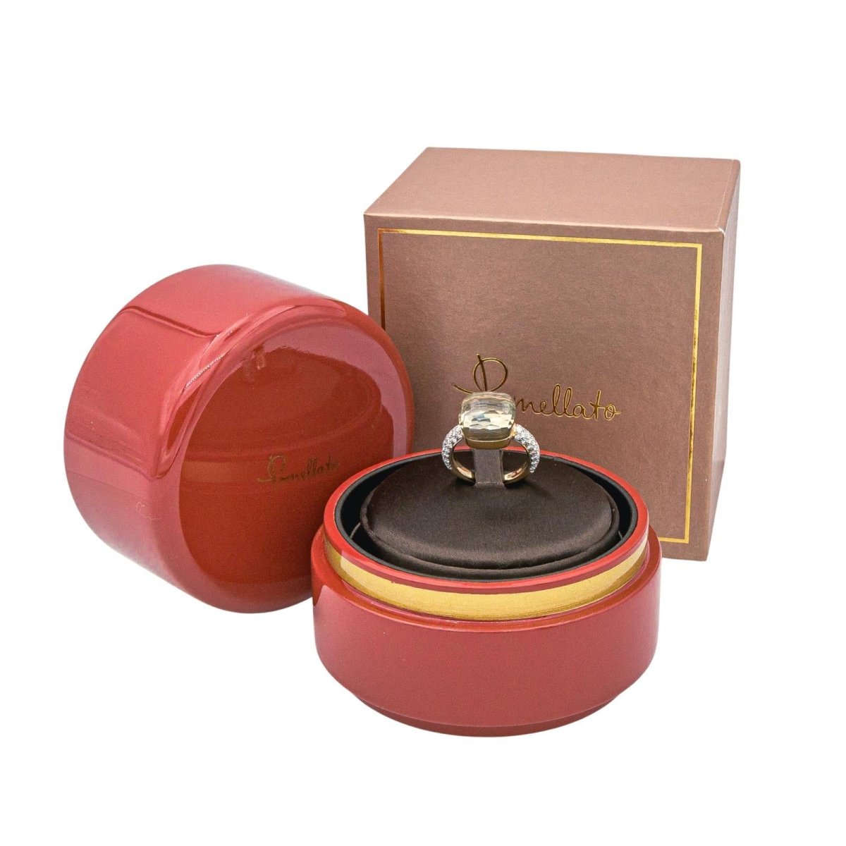 Pomellato Bague Nudo Or rose Prasiolite - Maison Eloe
