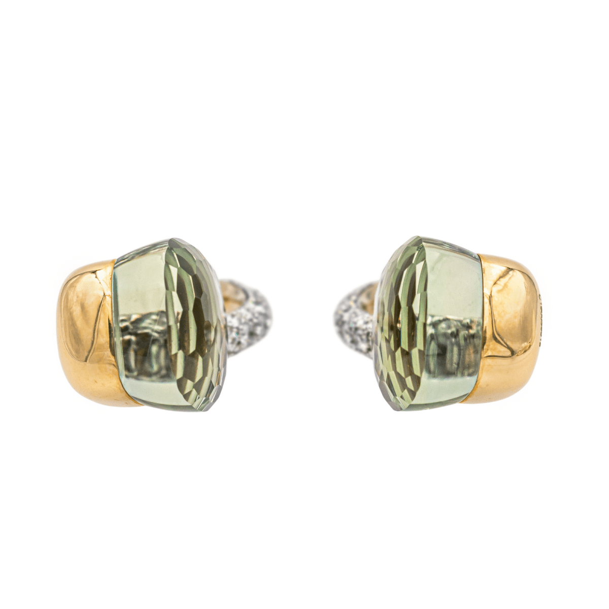 Pomellato Boucles d'oreilles Nudo Or blanc, Or rose Prasiolite - Maison Eloe