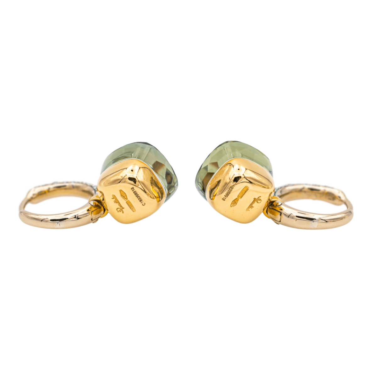 Pomellato Boucles d'oreilles Nudo Or blanc, Or rose Prasiolite - Maison Eloe