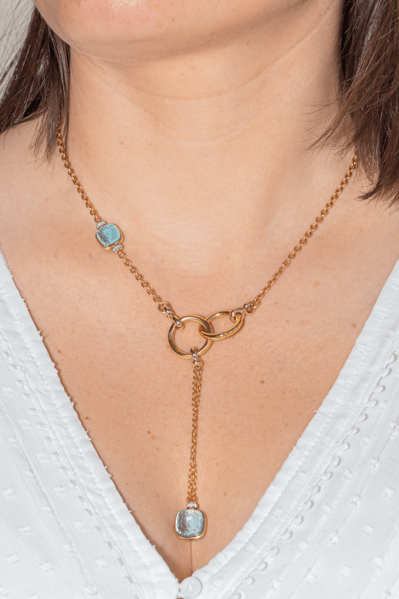 Pomellato Collier Nudo Or rose Topaze - Maison Eloe