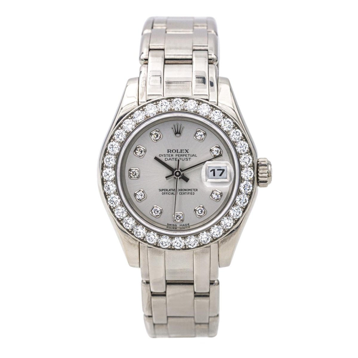 Rolex Montre Lady - Datejust Pearl Master Or blanc Diamant - Maison Eloe