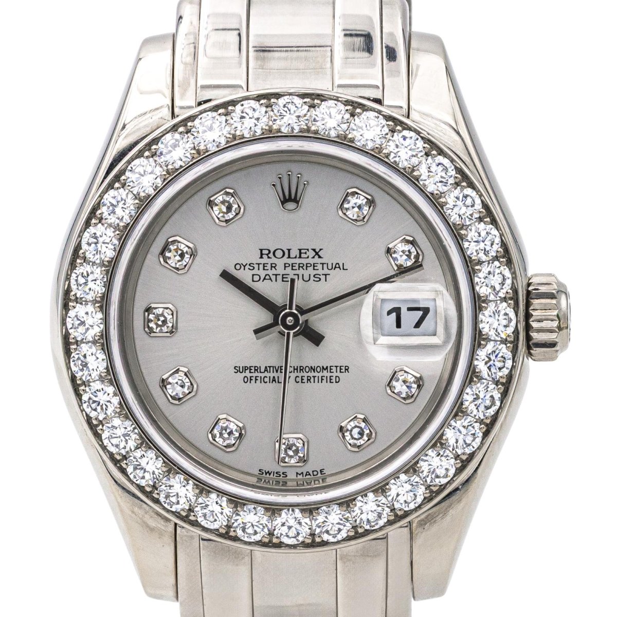 Rolex Montre Lady - Datejust Pearl Master Or blanc Diamant - Maison Eloe