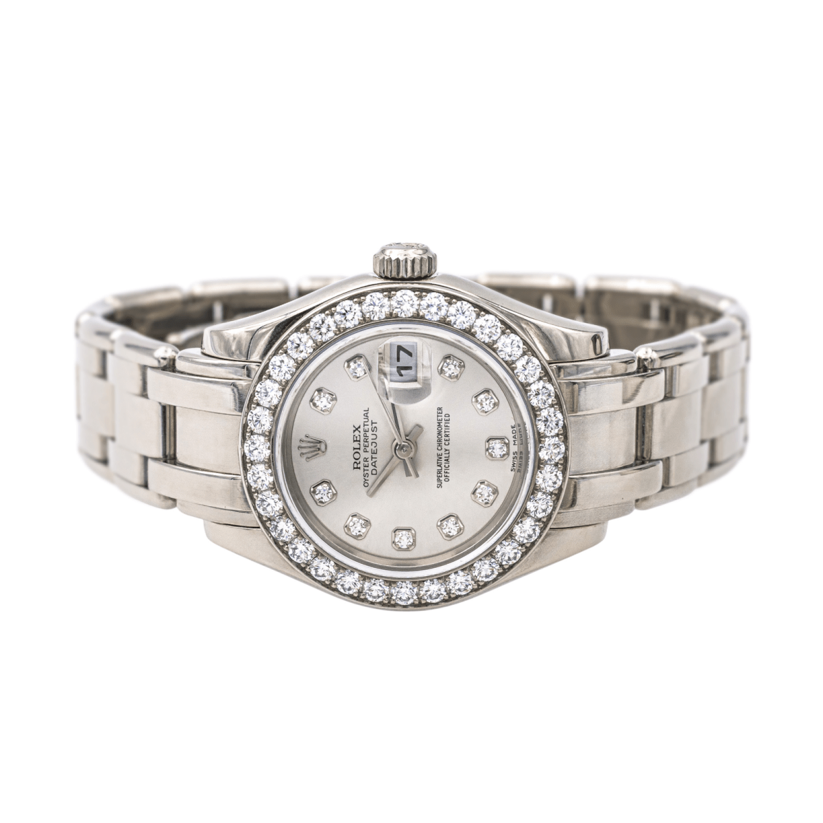 Rolex Montre Lady - Datejust Pearl Master Or blanc Diamant - Maison Eloe