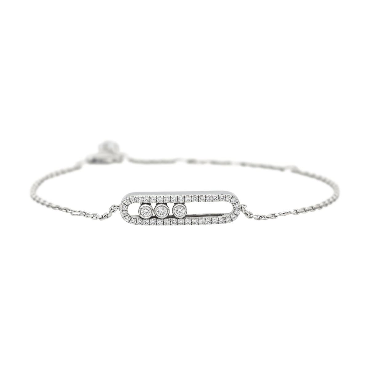 Messika Bracelet Baby Move Or blanc Diamant - Maison Eloe