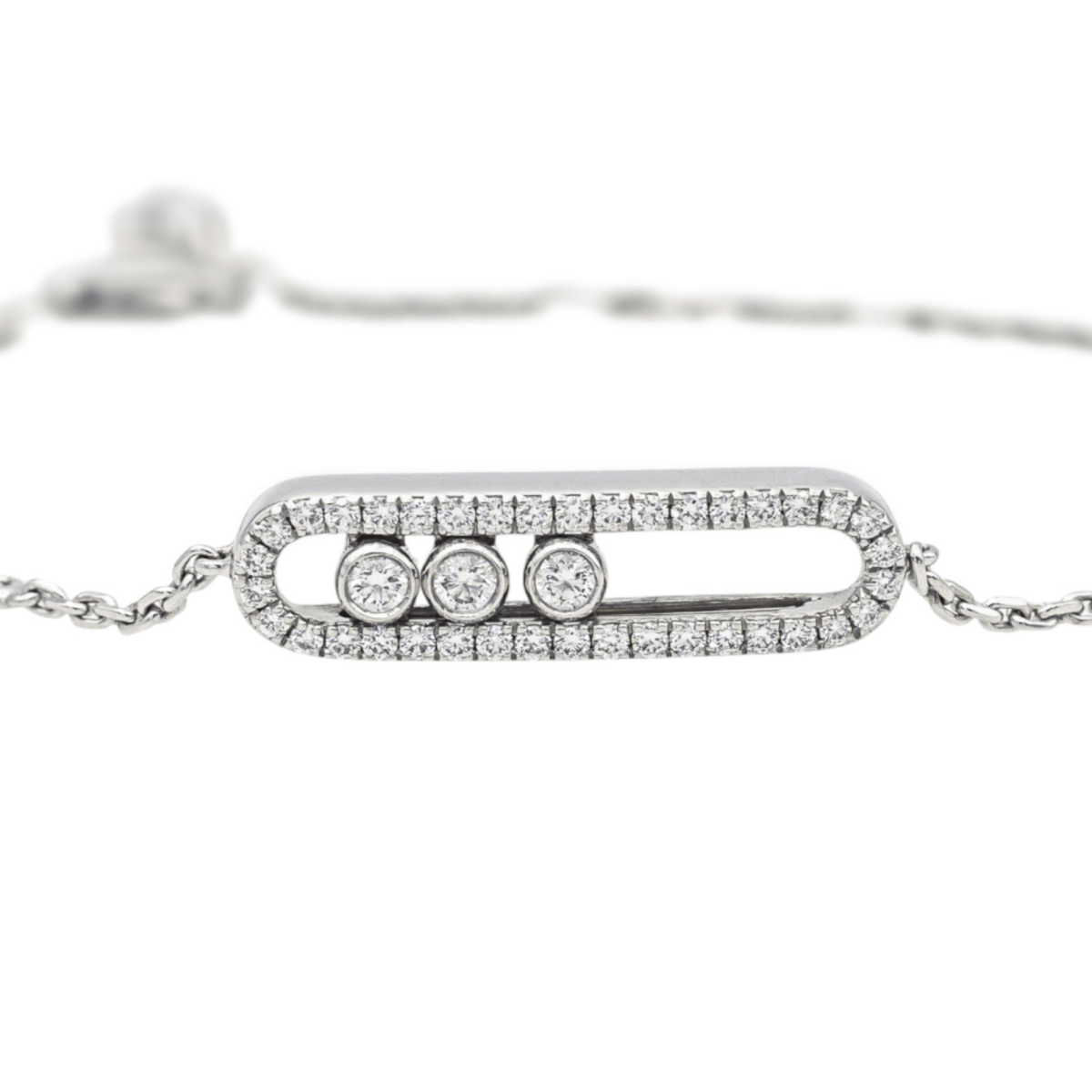 Messika Bracelet Baby Move Or blanc Diamant - Maison Eloe