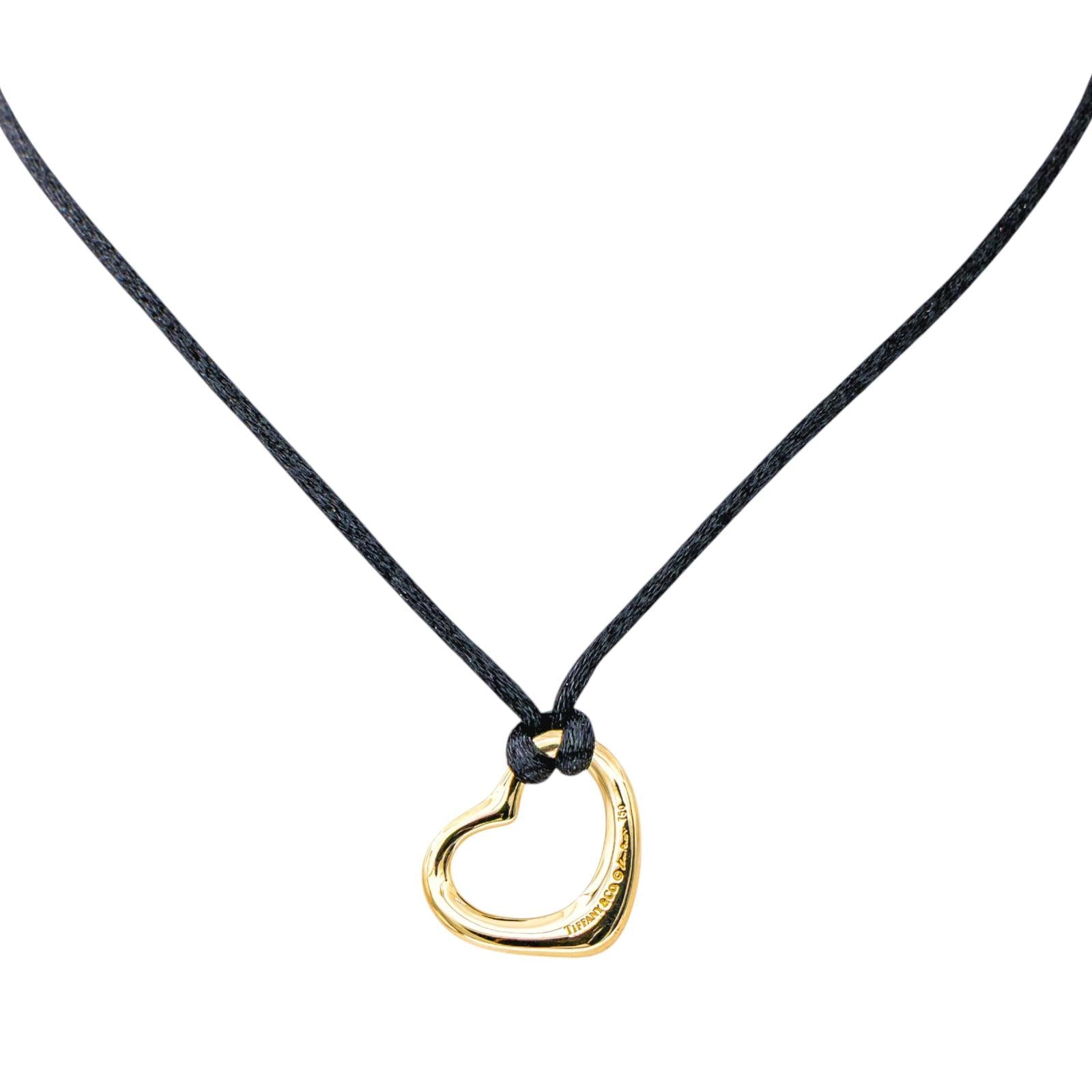 Tiffany & Co Pendentif Cordon Open Heart Or jaune