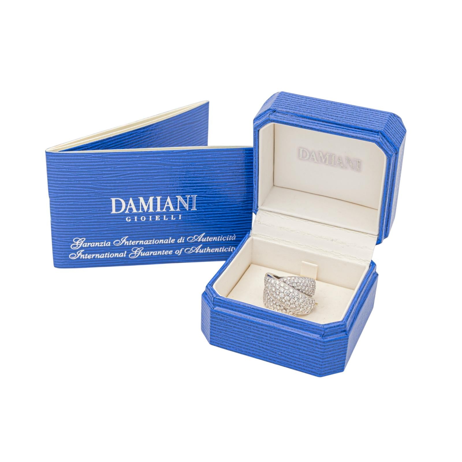 Damiani Bague Cocktail Gomitolo Or blanc Diamant