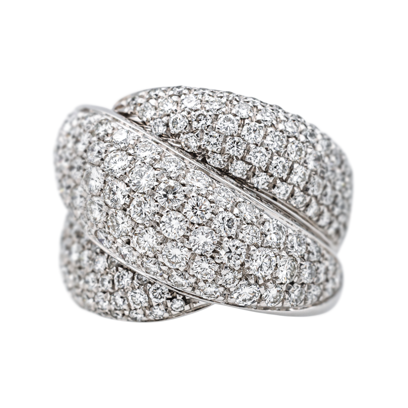 Damiani Bague Cocktail Gomitolo Or blanc Diamant