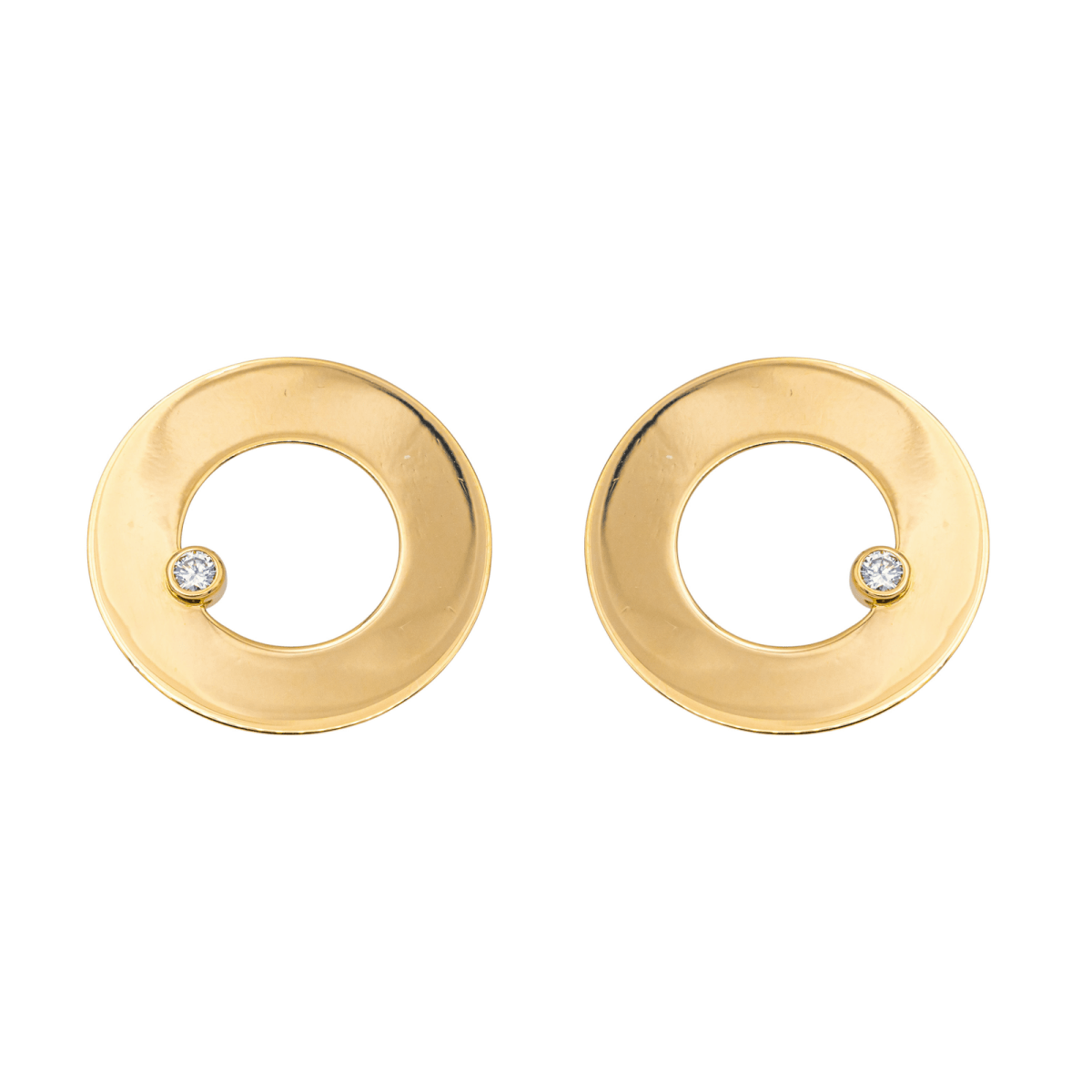 Dinh Van Boucles d'oreilles Target Or jaune Diamant - Maison Eloe