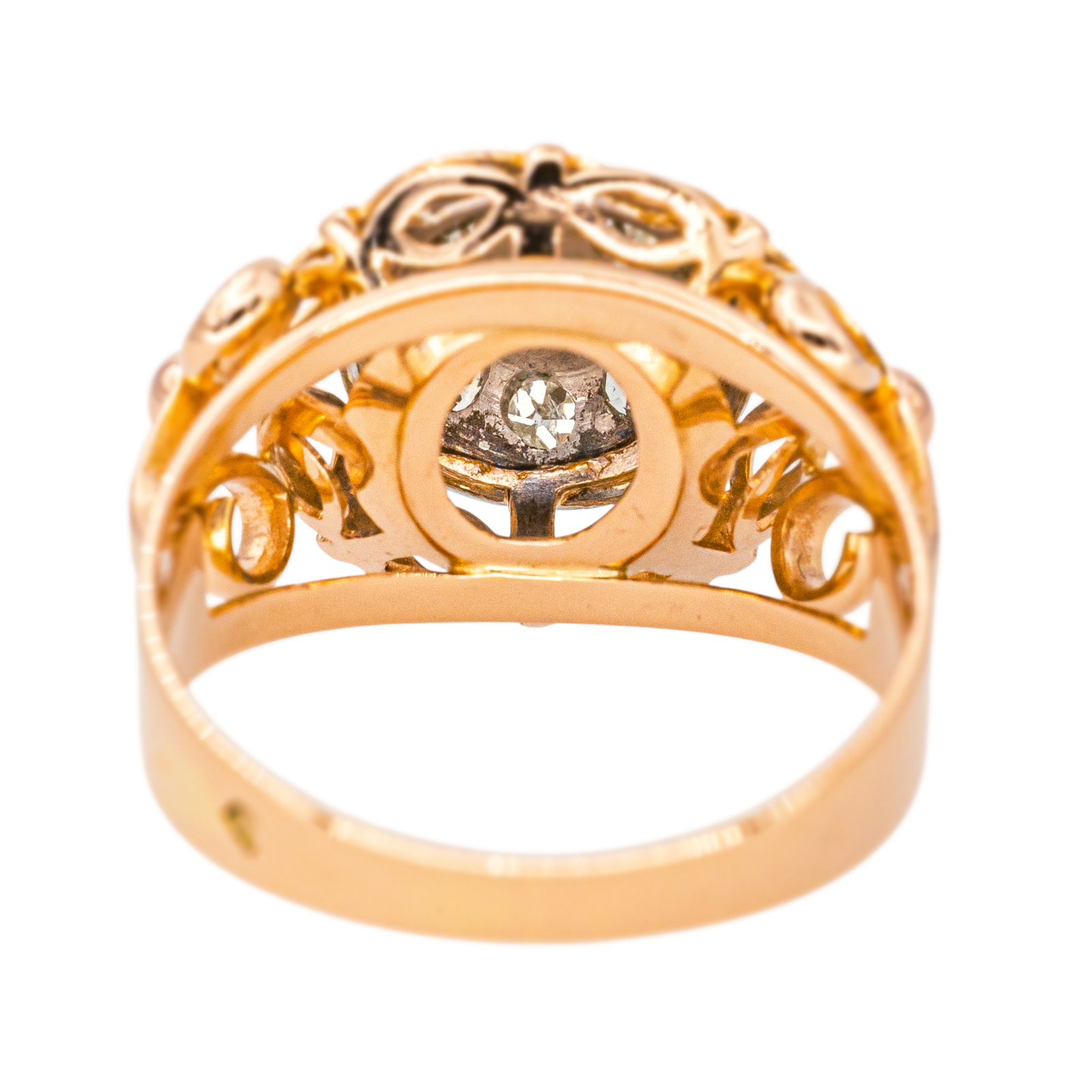 Bague Dôme Or rose, Or blanc Diamant