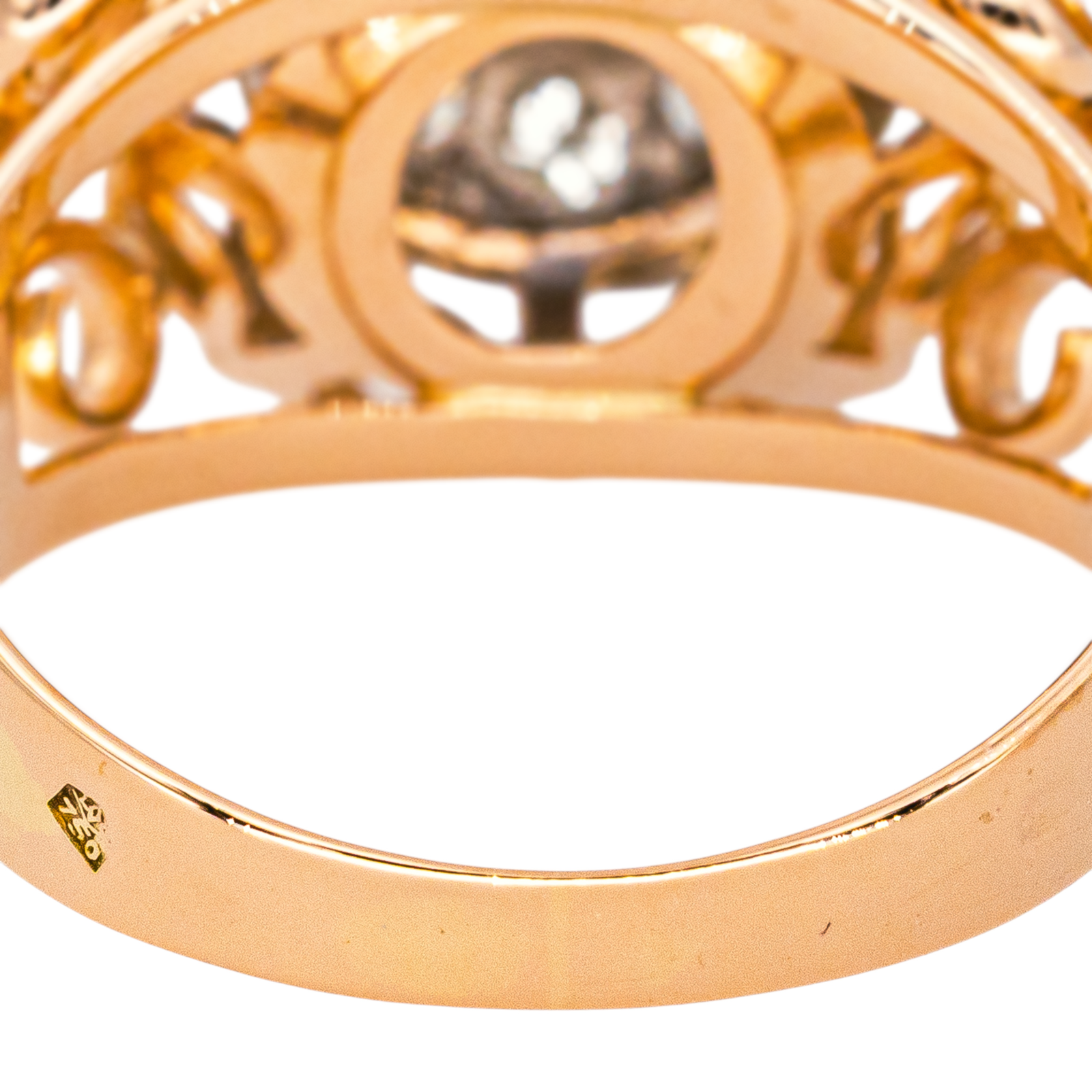 Bague Dôme Or rose, Or blanc Diamant