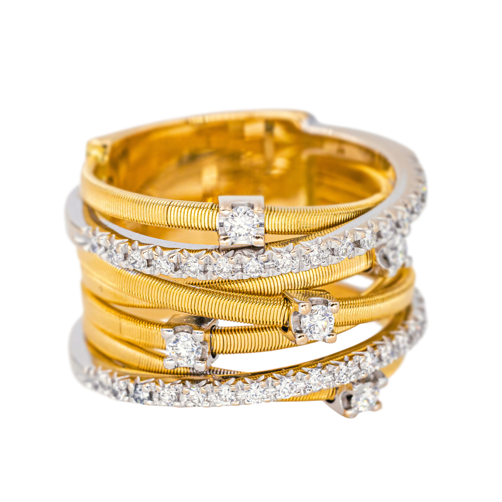 Bague Bandeau Or jaune Diamant