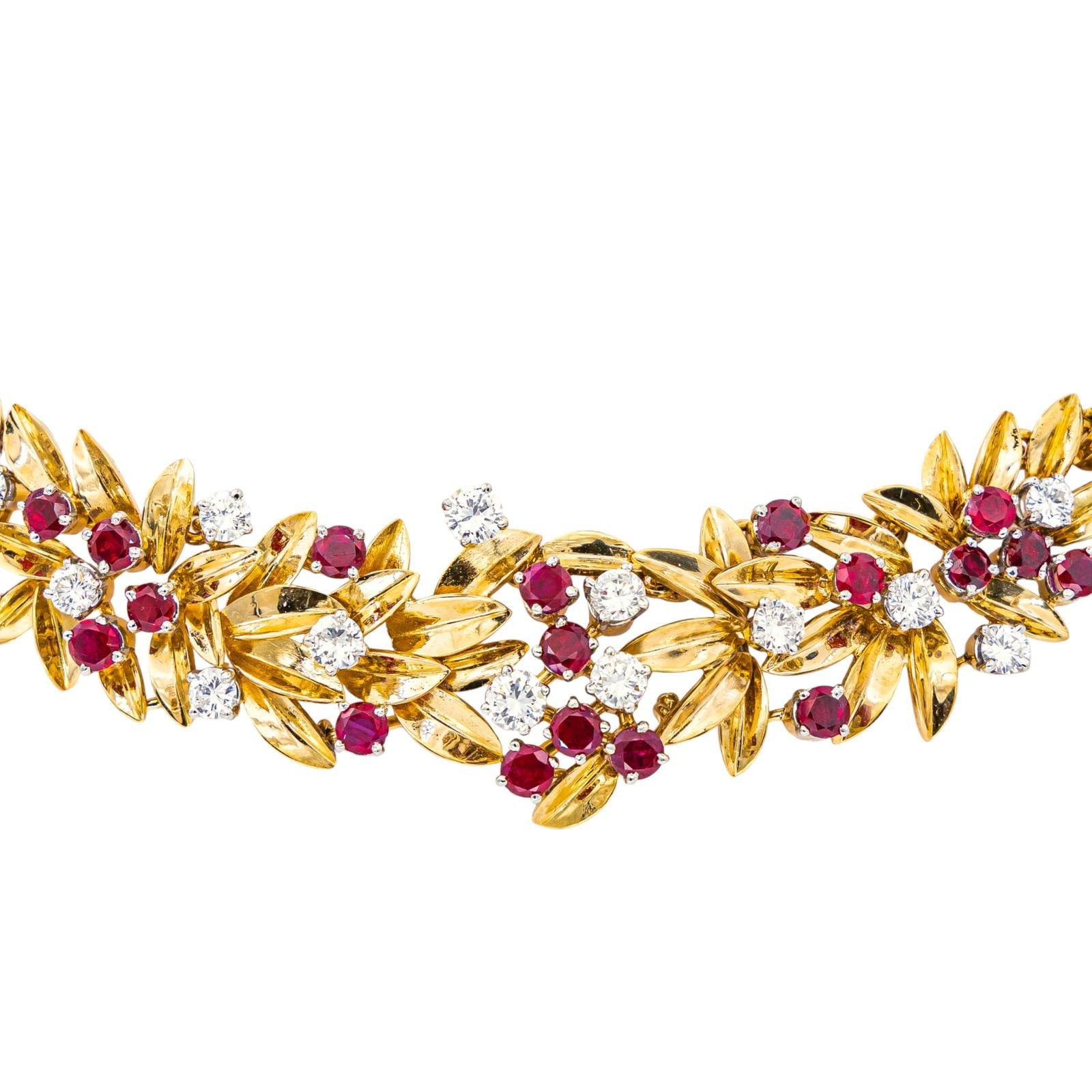 Collier Or jaune Diamant, Rubis
