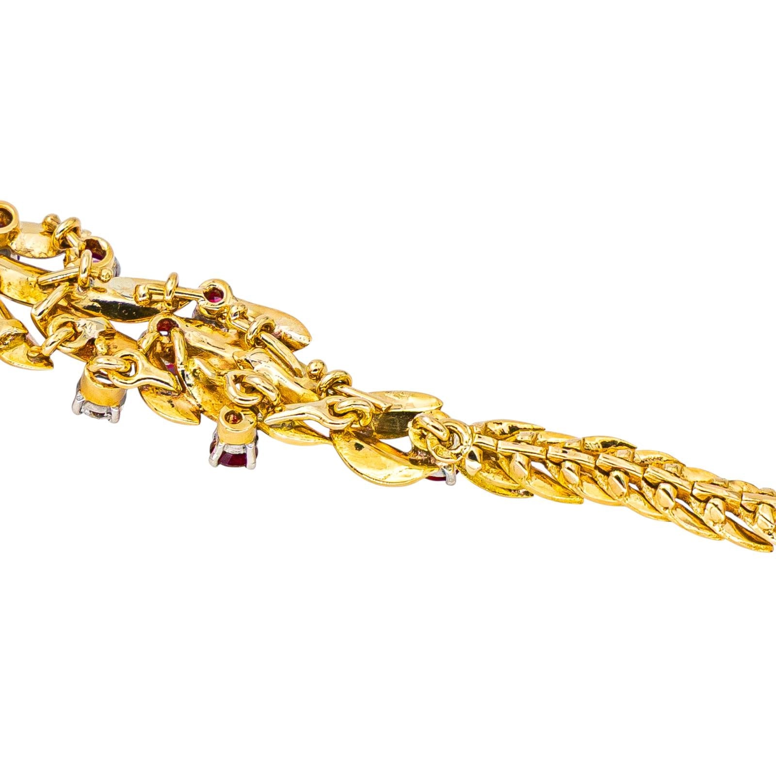 Collier Or jaune Diamant, Rubis