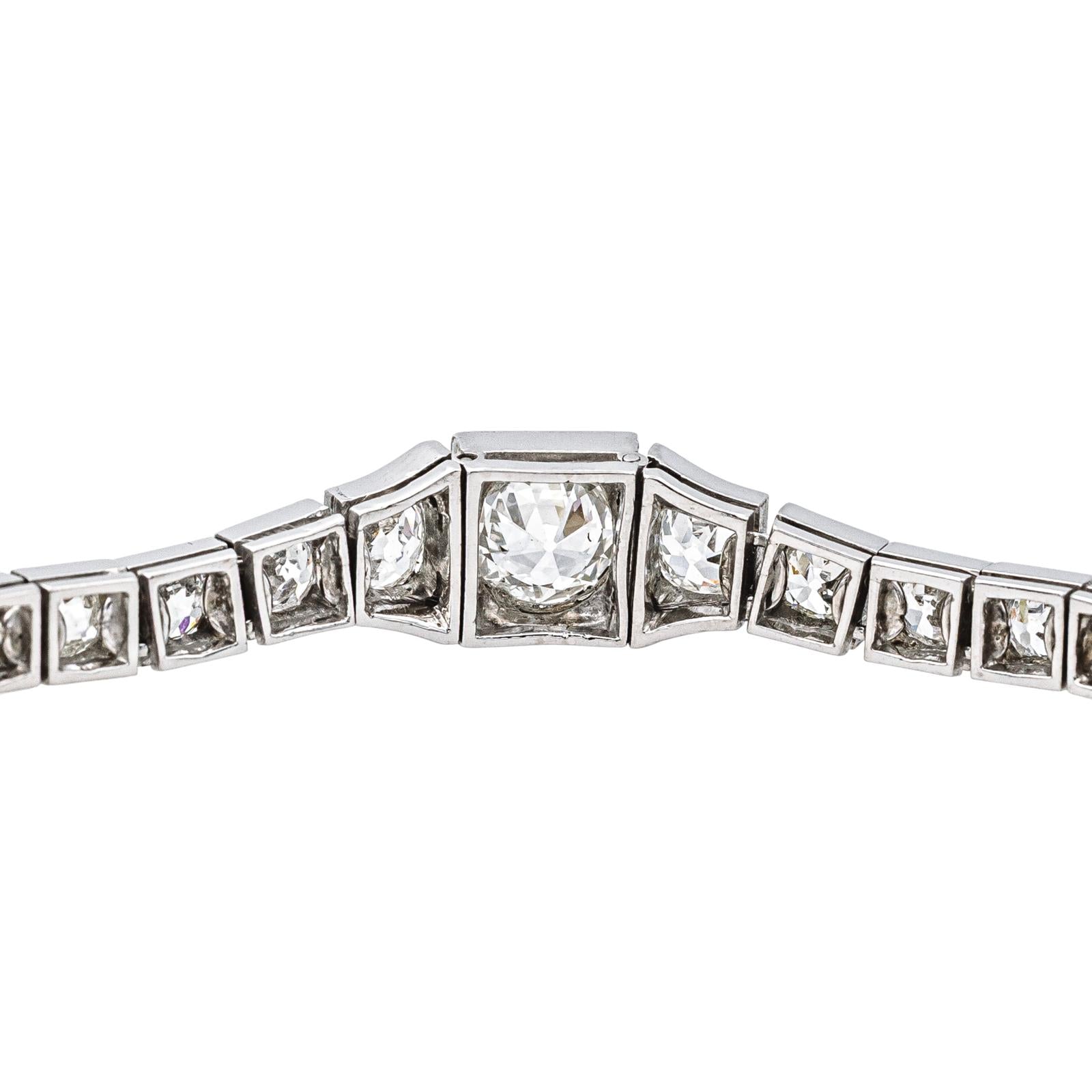 Bracelet Tennis Or blanc, Platine Diamant